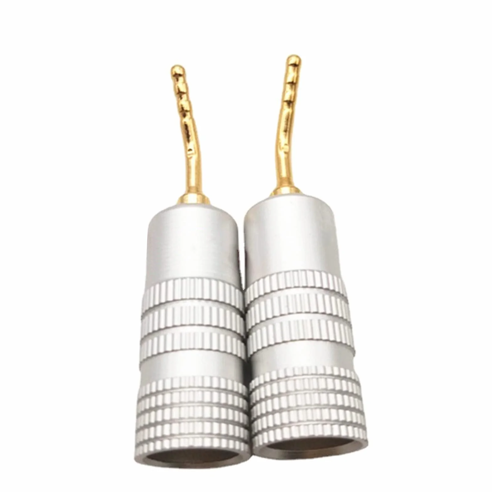 WANGCL 4-pak pozłacane 2 mm wtyczka bananowa śruba typ audio głośnik wtyki wtyki złącze kabla adapter