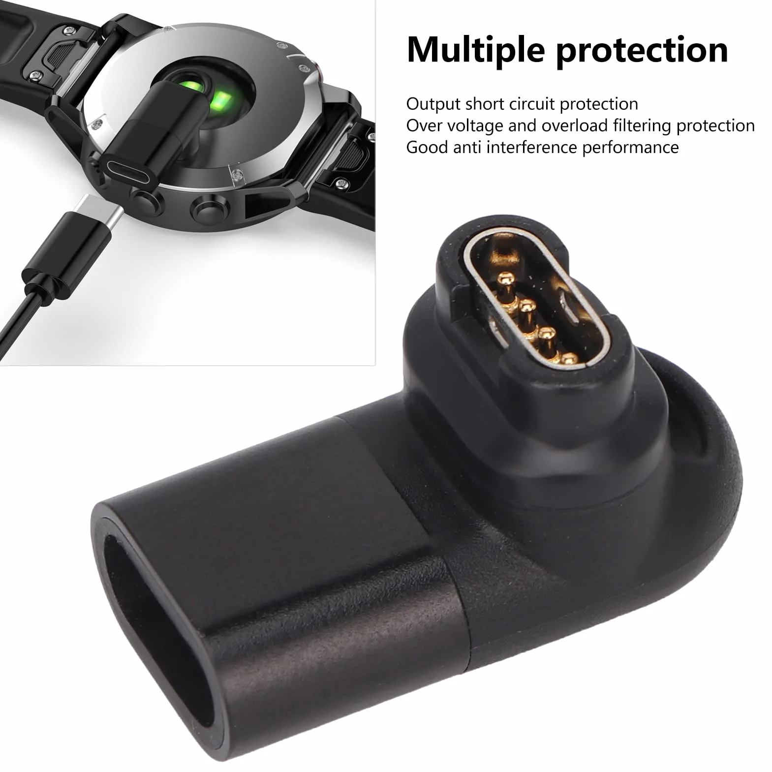 Adapter Typu C do Złącza ładowarki Zegarka Garmin, Konwerter ładowania 5 V USB C do Fenix ​​7/7S/7X, Instinct 2/2S/Solar, Vivoactive 4/4S/3, Venu 2/2S/Sq, Forerunner itp.