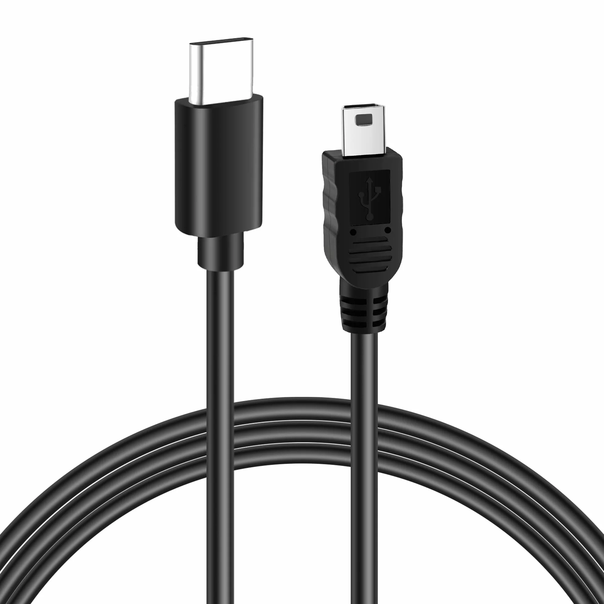 Kabel USB C na mini USB 2.0, 5 m, wtyczka typu C na mini wtyczkę USB, 480 Mbit/s, czarny, kabel do transmisji danych