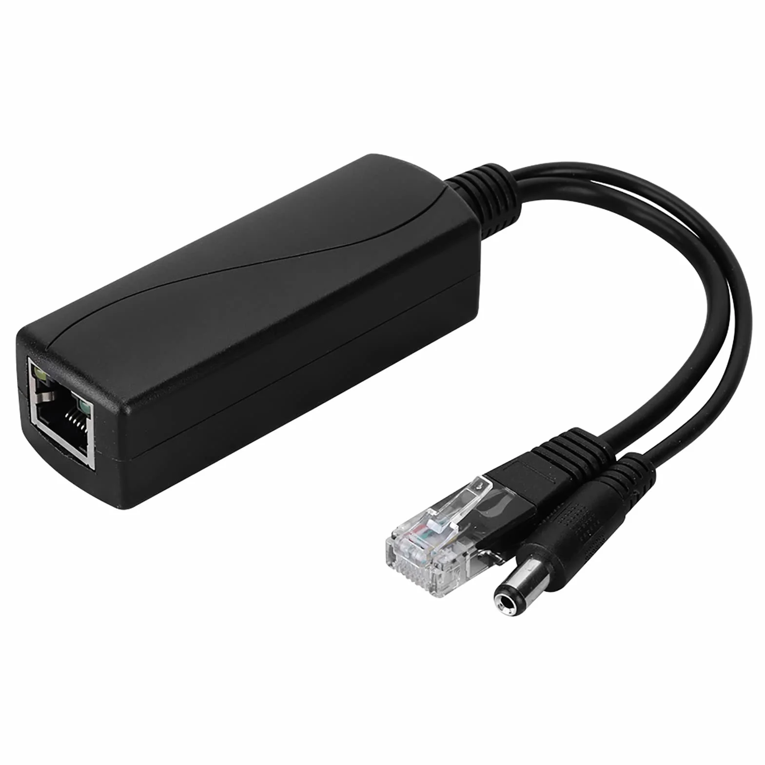 Kabel Adaptera Rozgałęźnika POE 48 V do 12 V do, Trwała i łatwa Instalacja, Rozdzielenie Sygnału Zasilania i Danych, 1 Opakowanie