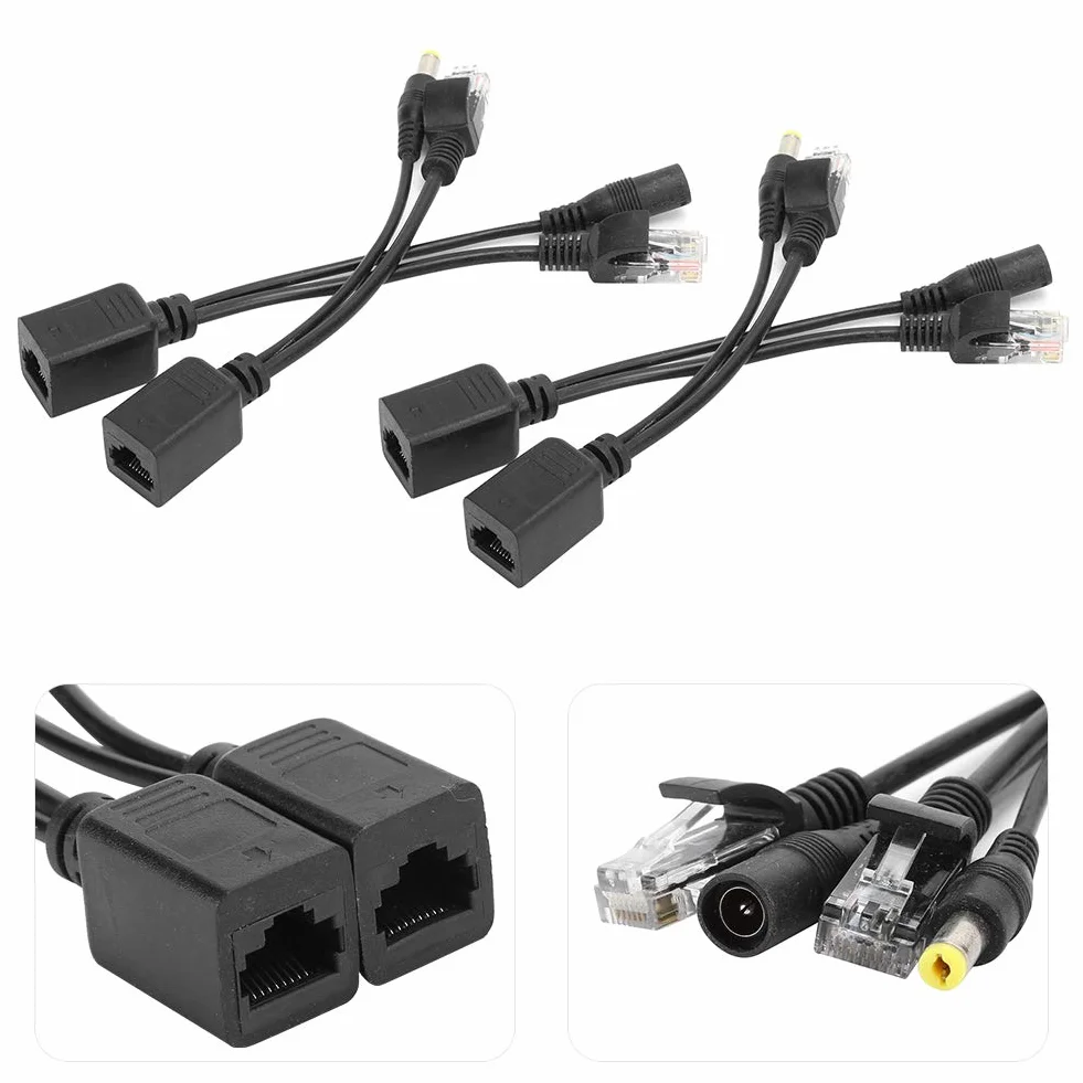 Poe Splitter Power Over Ethernet 2 Pary 12V Zasilanie Pasywne Nad Ethernet Adapter IEEE 802.3AF 10/100 Mbps dla Kamery Sieciowej