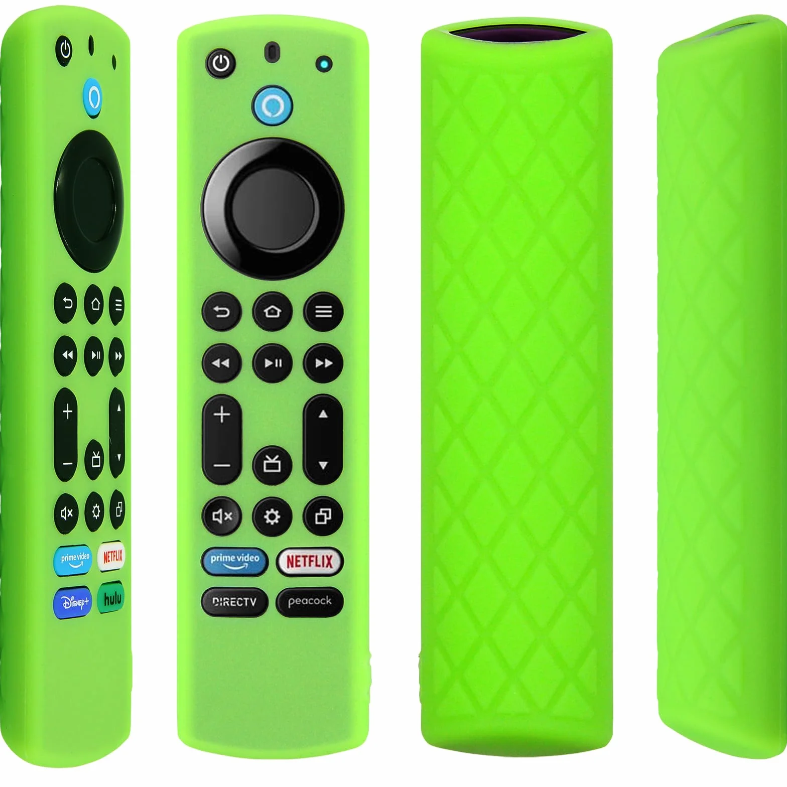 Pinowu Silikonowe etui na pilot zdalnego sterowania (2 szt., świecące w ciemności) do Firestick 4K Max/Hisense/Toshiba/Insignia/Pioneer/Omni (QLED) Series Alexa Voice Remote Enhanced ze smyczą