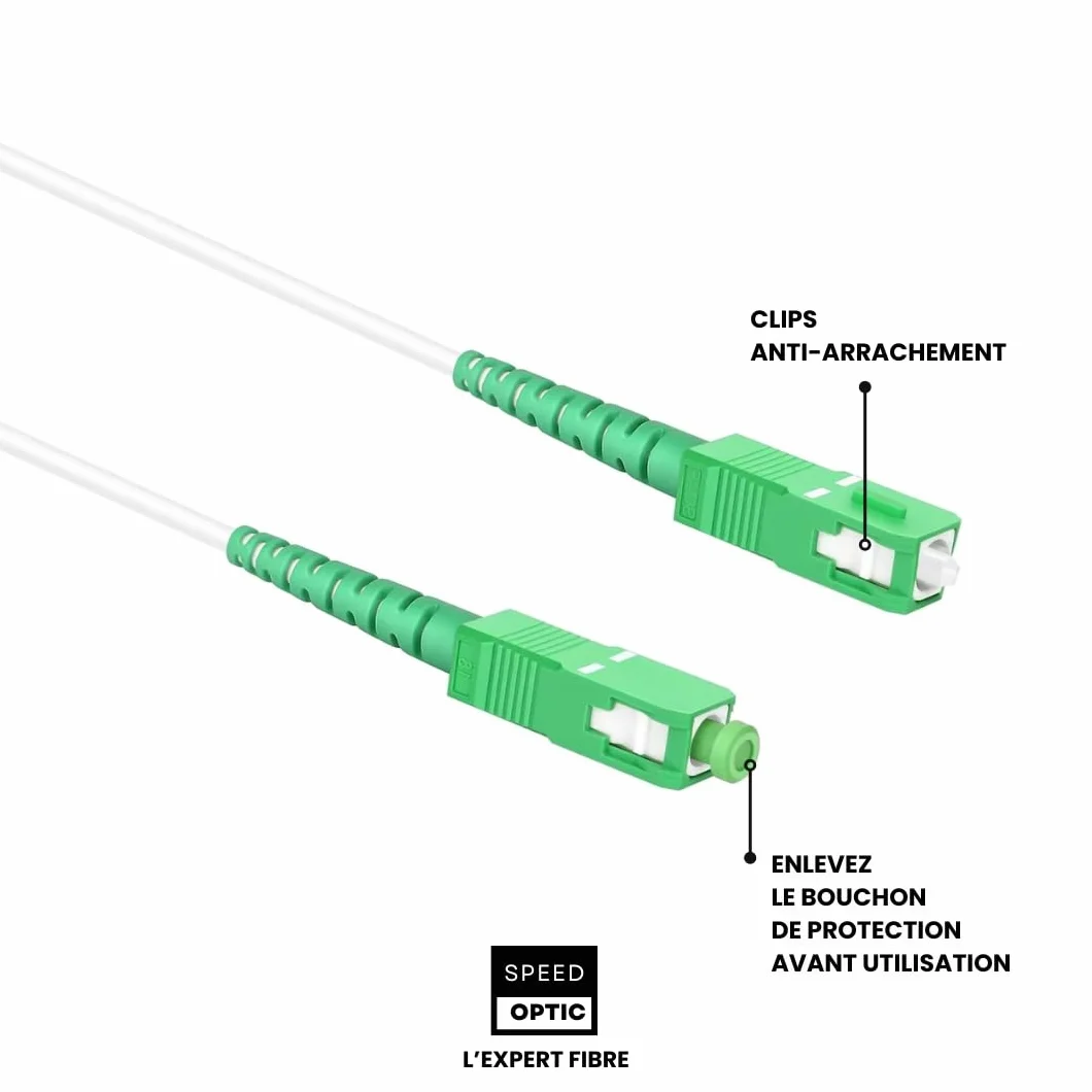 Pomarańczowy kabel światłowodowy SFR Bouygues - SC/APC do SC/APC - Przedłużacz światłowodowy (1 metr)