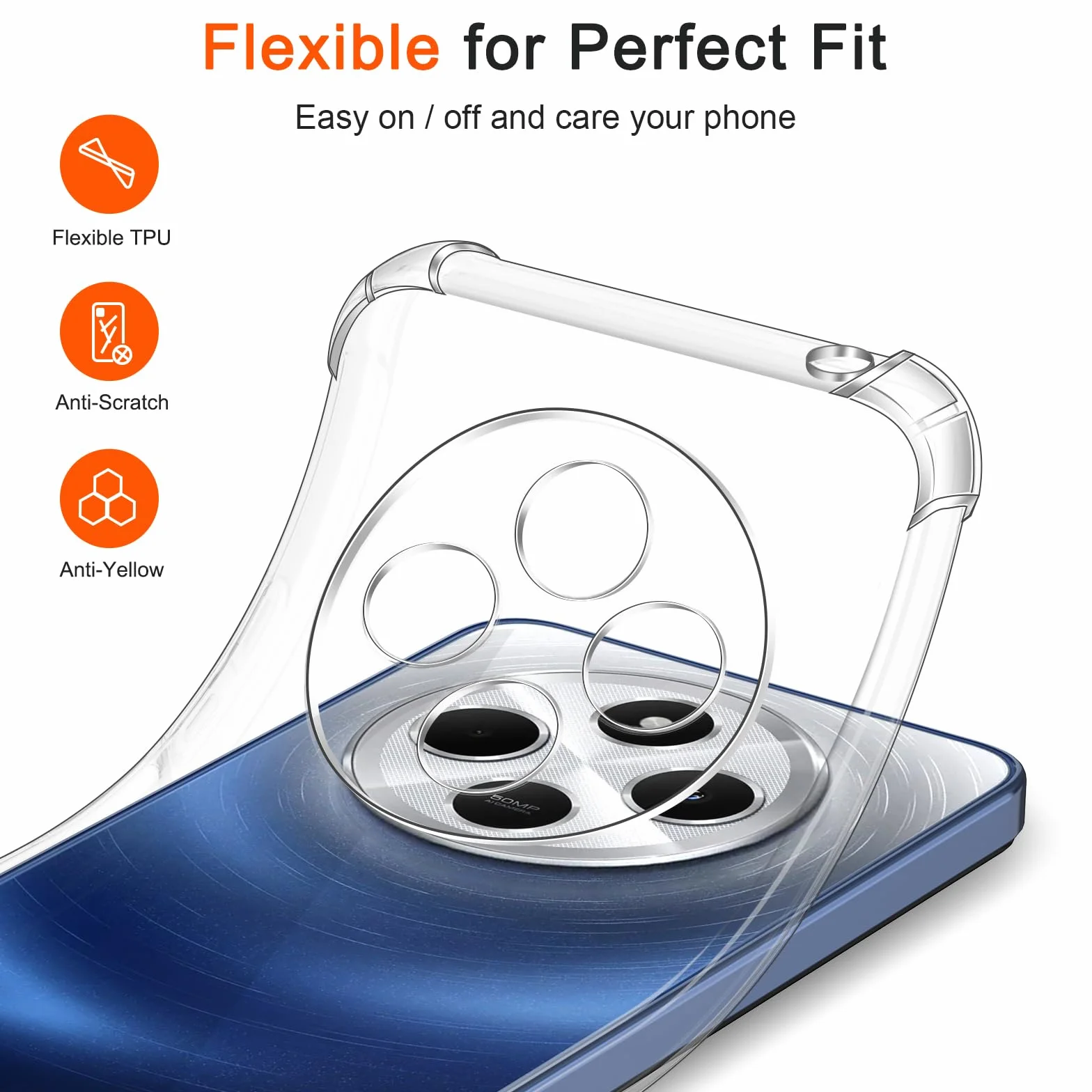 iVoler Etui 4 w 1 do Xiaomi Redmi 14C 4G Poco C75 z 3 szkłami hartowanymi przezroczysta odporna na wstrząsy obudowa silikonowa TPU