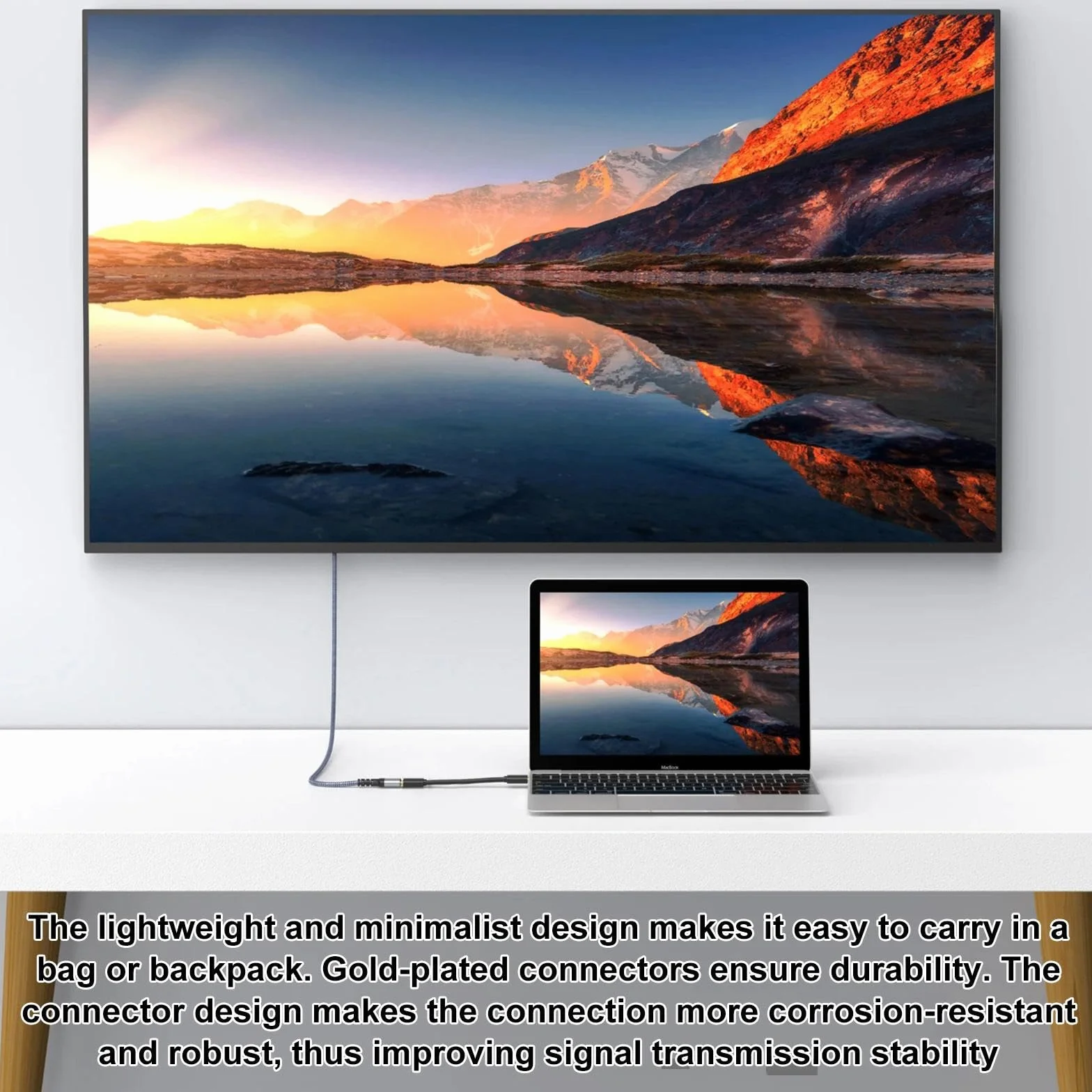 HENGBIRD Mini DisplayPort na HDMI adapter 4K, Mini DP na HDMI konwerter kabla do Thunderbolt 2 MacBook Pro Air iMac Surface Pro, stabilna transmisja 4K z pozłacaną wtyczką, do prezentacji biura