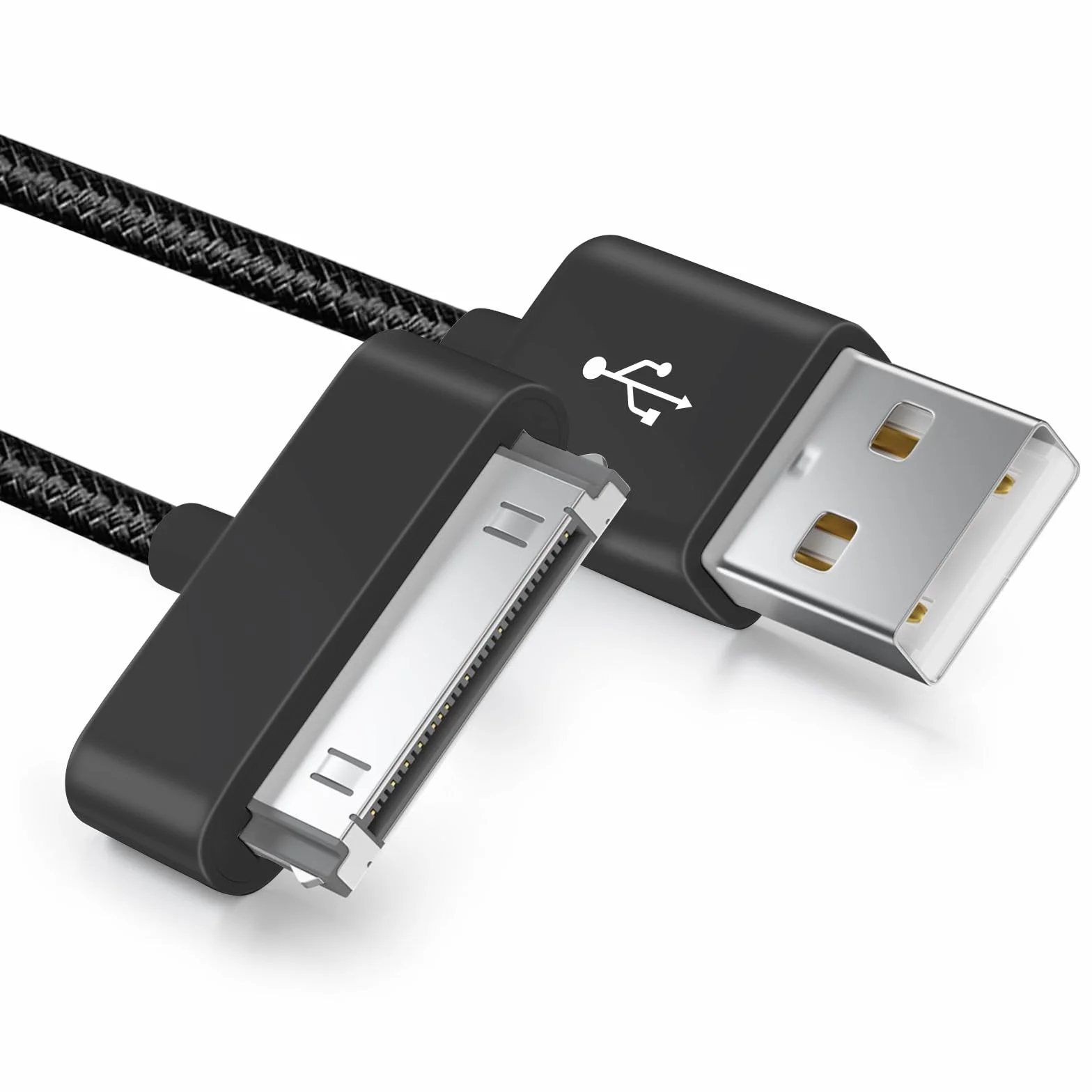 Kabel 30-pinowy o długości 100 cm, kompatybilny z iPhone 4s/4, iPhone 3G/3GS, iPad 1 2 3 i iPod, kabel USB do ładowania i synchronizacji, czarny