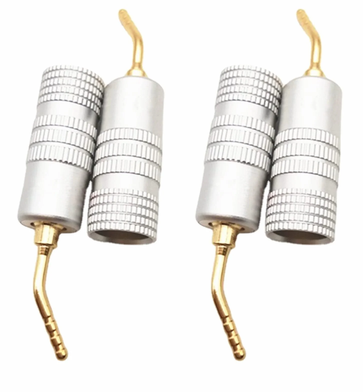 WANGCL 4-pak pozłacane 2 mm wtyczka bananowa śruba typ audio głośnik wtyki wtyki złącze kabla adapter