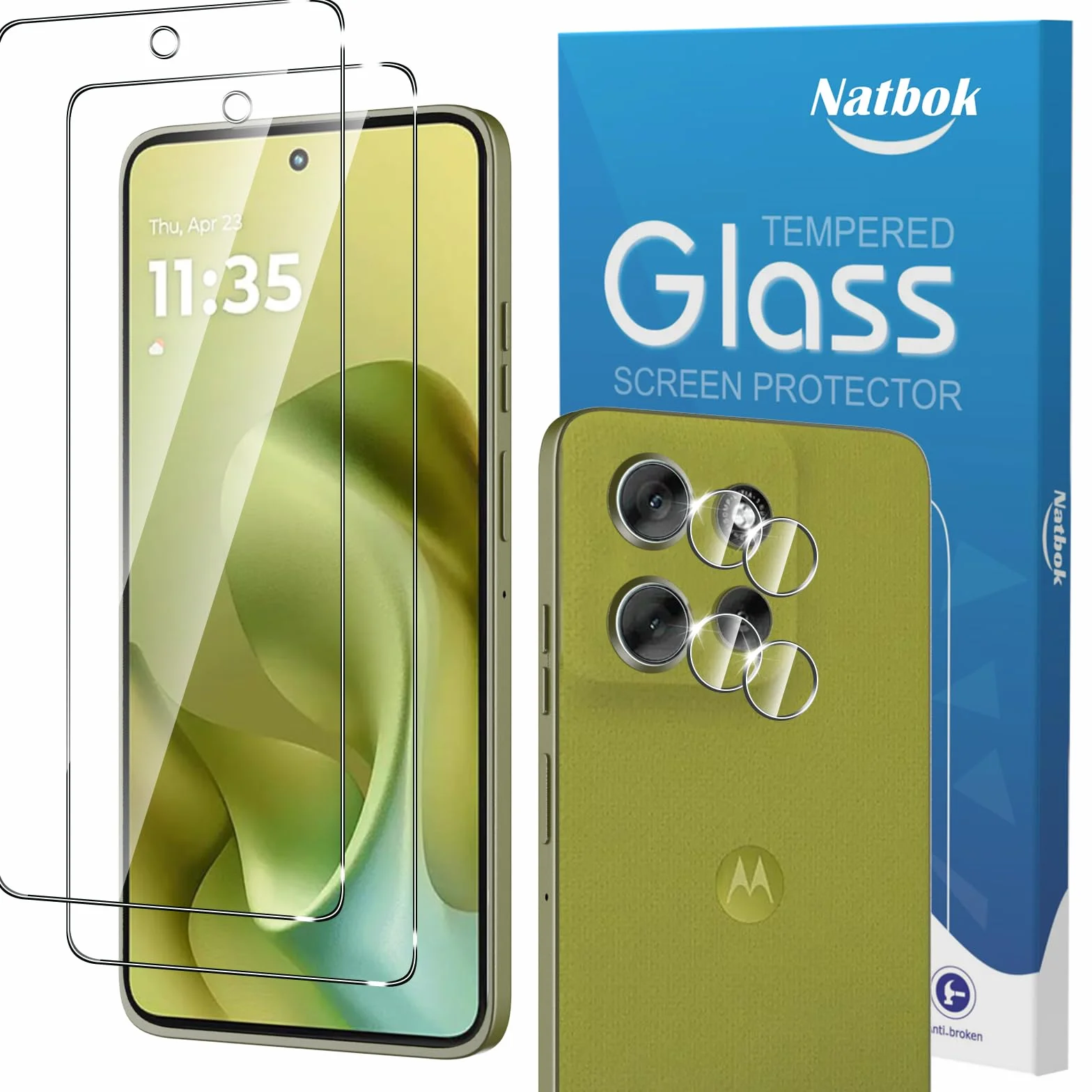 2 + 2 szt. szkła hartowanego do Moto G86 ochraniacz ekranu i osłona obiektywu aparatu, twardość 9H, ultra odporne, odporne na odciski palców, bez pęcherzyków, przezroczysta folia na telefon HD