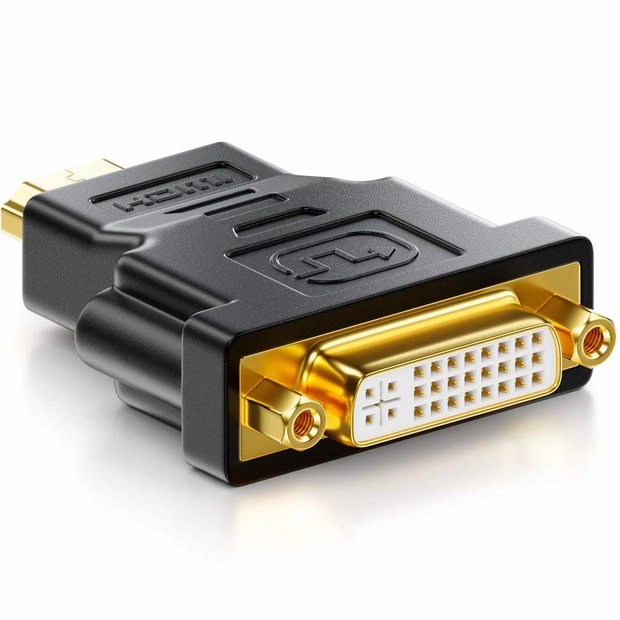 deleyCON Adapter HDMI do DVI - Gniazdo DVI do Wtyczki HDMI 1920x1200 1080p - Czarny