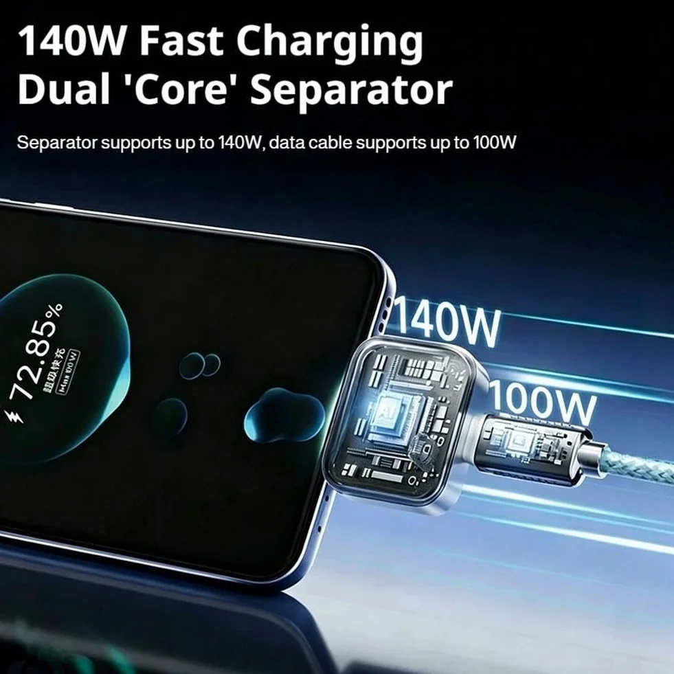 Adapter szybkiego ładowania 140 W z automatycznym wyłączaniem i ochroną baterii
