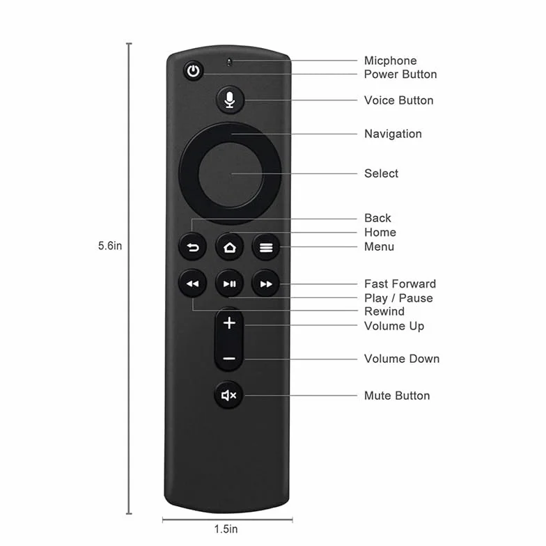 Zapasowy pilot głosowy (2 generacji) pasuje do AMZ F-ire TV Stick (2nd Gen, 3rd Gen, 4K, 4K Max, Lite, HD), do AMZ F-ire TV Cube (2nd Gen, 3 generacji)