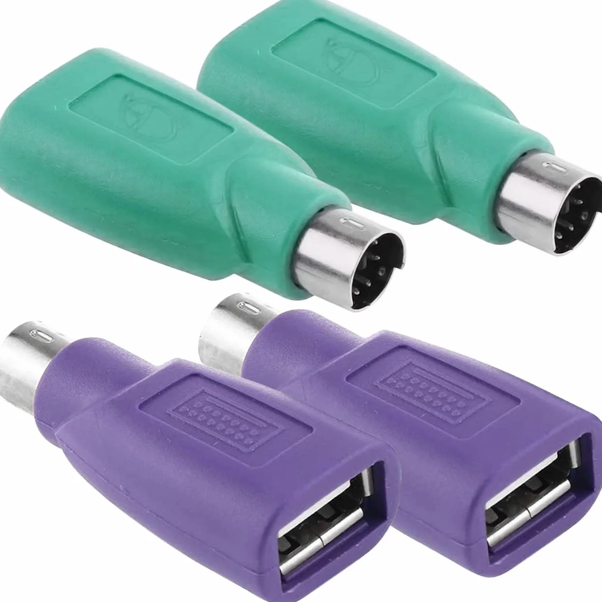 PS/2 na USB A męski na żeński adapter do klawiatury PS2 Jack na USB A wtyczka do myszy i klawiatury, 4 szt