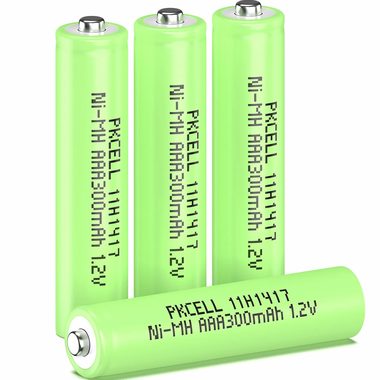 PKCELL Bateria AAA do wielokrotnego ładowania 300mAh NI-MH 1,2V, bateria wstępnie naładowana do ogrodowych lamp solarnych, 4 sztuki