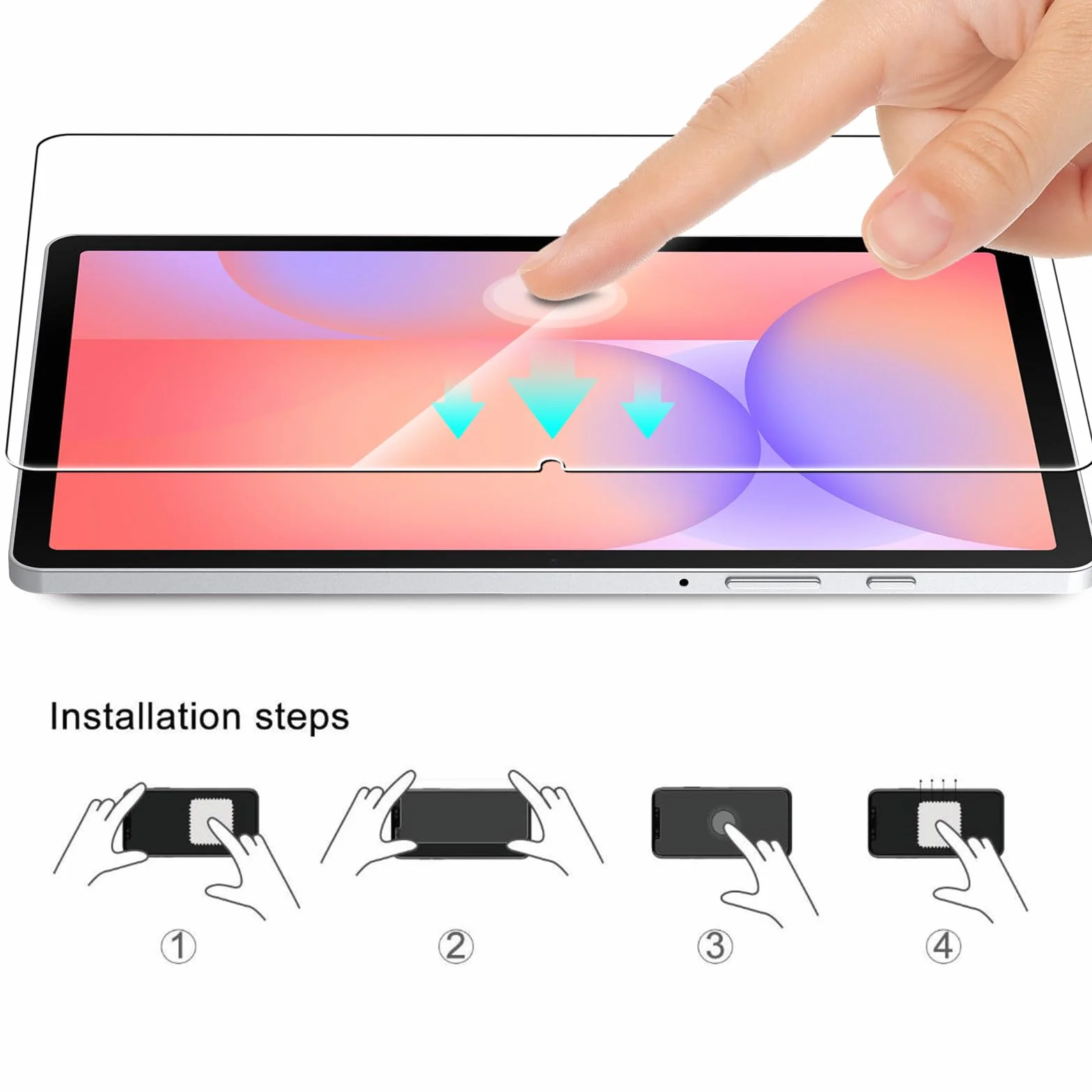 WD&CD 2 sztuki kompatybilny z Samsung Galaxy Tab S10 Lite 10.9/S10 FE /S9 FE/S9/S8 inch, szkło hartowane wysokiej rozdzielczości kompatybilne z Doogee Tab A9/A9Pro 10,1 cala
