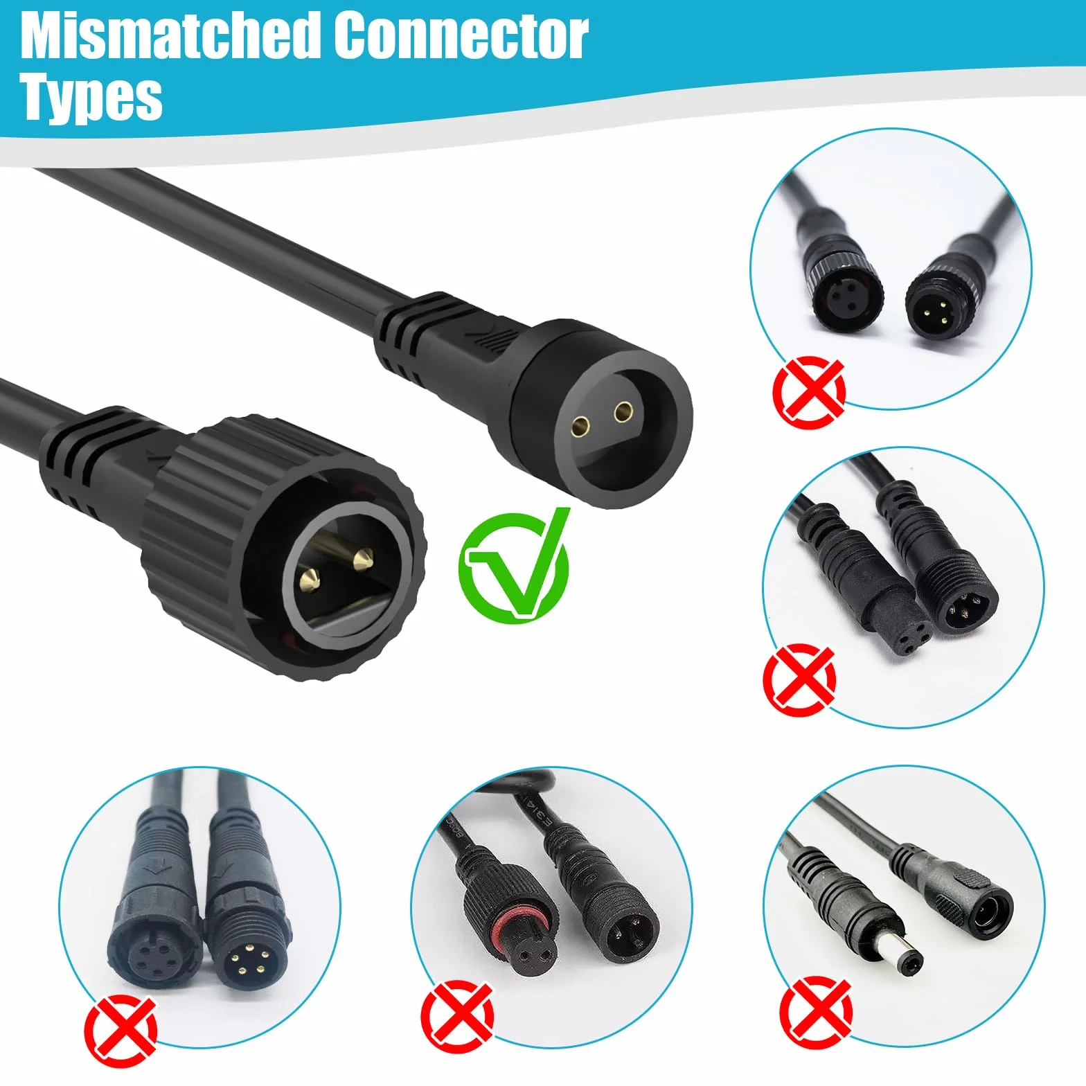 Dalugo zewnętrzny przedłużacz 5 m IP65 do żarówek G40 2-biegunowy łańcuch świetlny LED