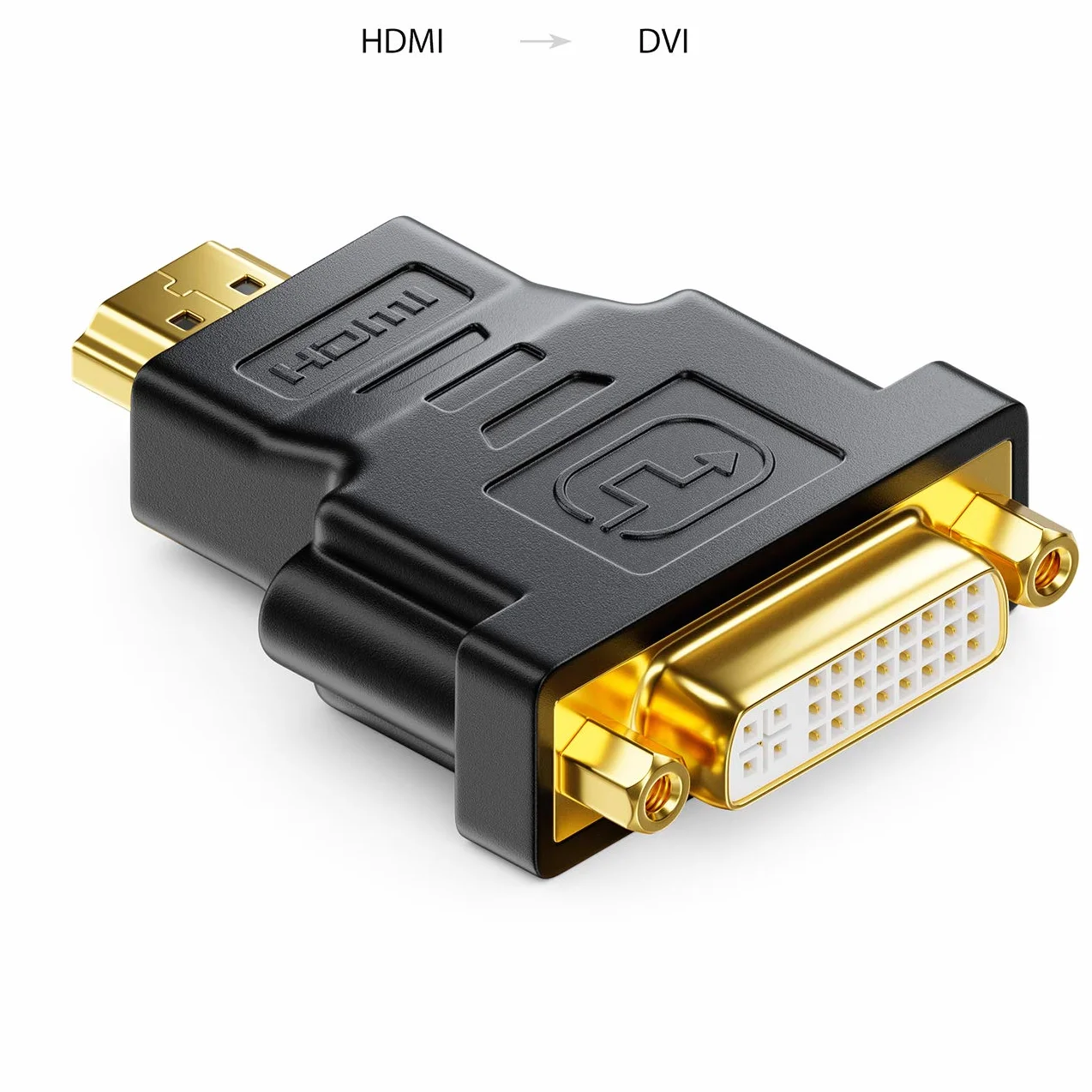 deleyCON Adapter HDMI do DVI - Gniazdo DVI do Wtyczki HDMI 1920x1200 1080p - Czarny