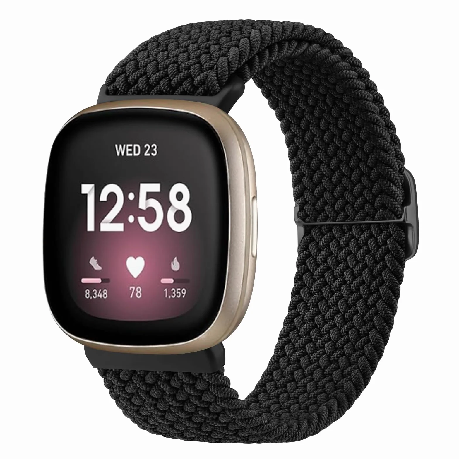 Mugust Bransoletka do Fitbit Versa 4 / Versa 3 / Sense / Sense 2, pleciona nylonowa