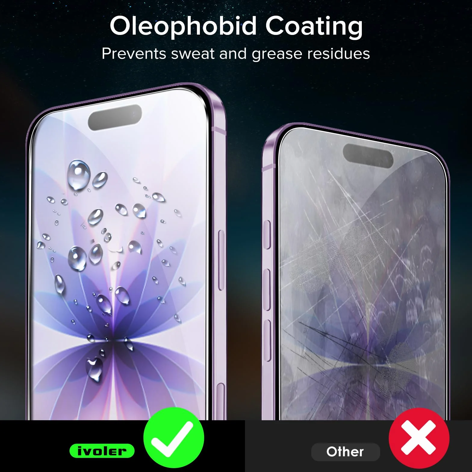ivoler Ochraniacz ekranu do iPhone 17/16 Pro, szkło hartowane 9H 6,3 cala, 2 szt