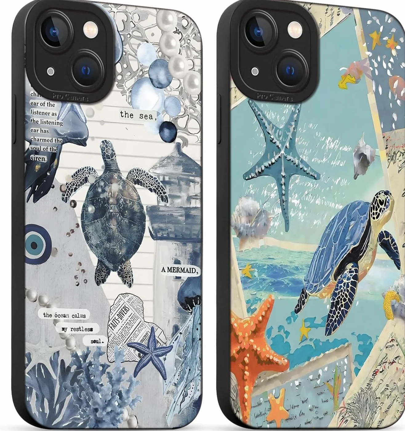 Etui na iPhone 15 Pro 6.1" Czarny Silikonowy Wzór Żółw Morski Ochronny Zderzak