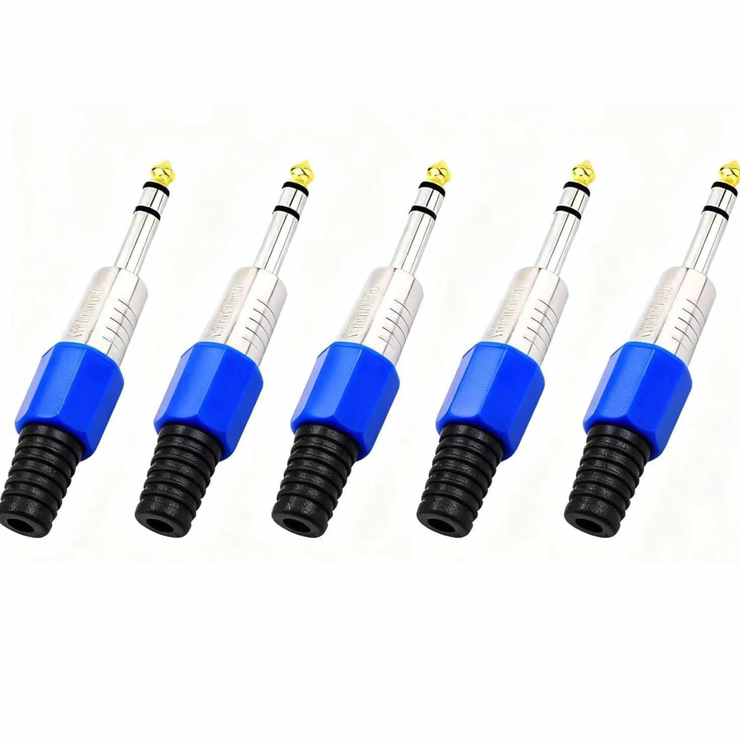 RUNCCI-YUN 5 sztuk 6,35 mm złącze wtykowe TRS, złącze lutownicze 6,35 mm 3-biegunowe, gniazdo audio DIY do głośnika, mikrofonu, miksera