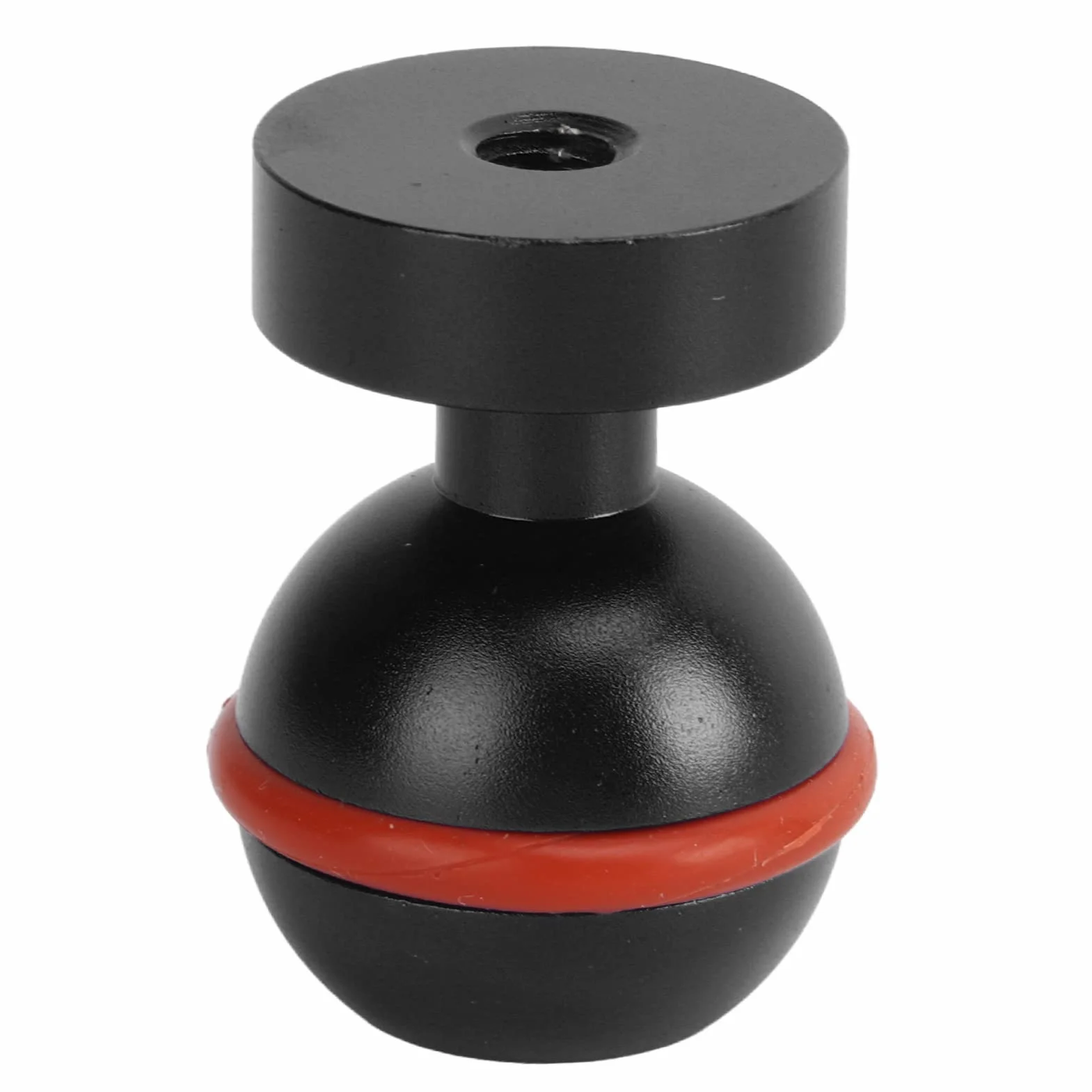 Akozon Adapter do podwodnego ramienia kuli, głowica kuli ze stopu aluminium, twarda powłoka anodowana: mała, lekka, trwała latarka nurkowa, głowa piłki (czarna)