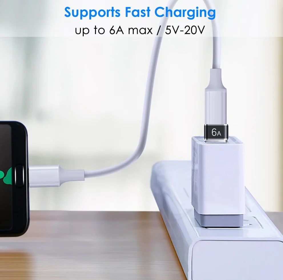 Adapter USB na USB C 4-pak, USB A 3.0 żeński na USB C męski OTG adapter x2, USB C żeński na USB męski adapter x2, Kompatybilny z MacBook, iPhone 17/16/15, iPad, Samsung Galaxy, Smartfonami, Tabletami