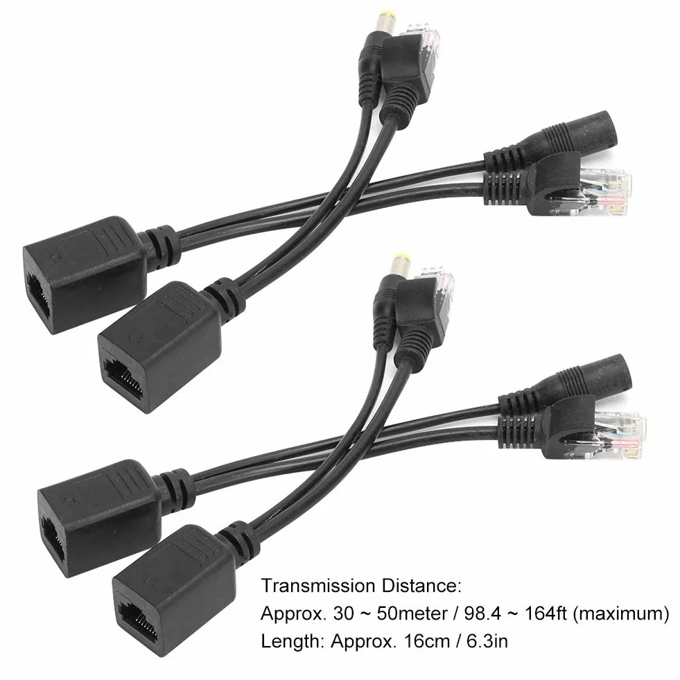 Poe Splitter Power Over Ethernet 2 Pary 12V Zasilanie Pasywne Nad Ethernet Adapter IEEE 802.3AF 10/100 Mbps dla Kamery Sieciowej