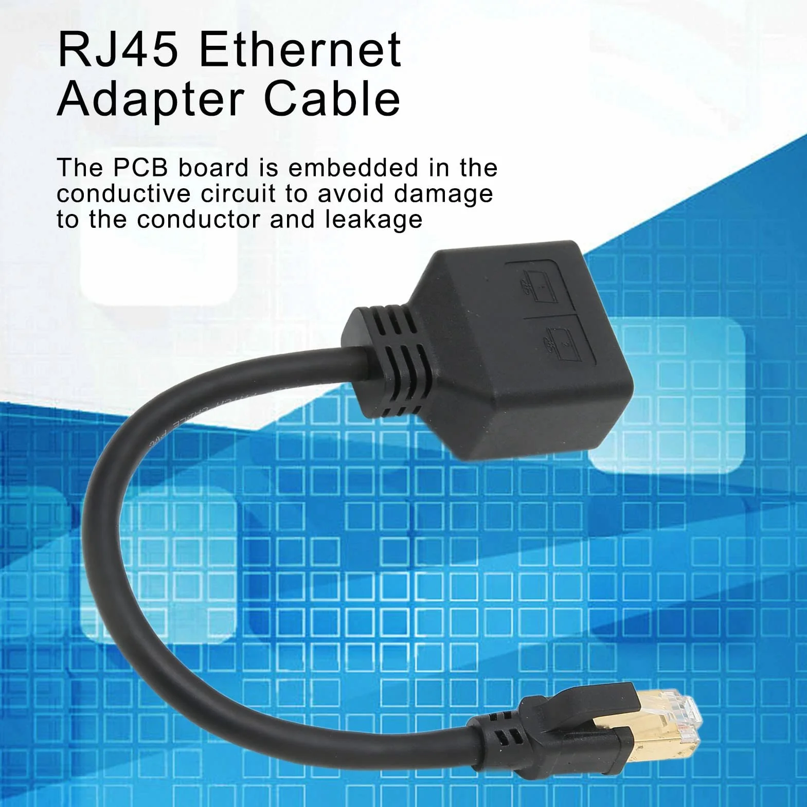 Rozdzielacz RJ45, Rozgałęźnik Sieci RJ45 od 1 do 2 Portów Ethernet, Rozdzielacz Kabla Sieciowego CAT8 do Domowego Biura