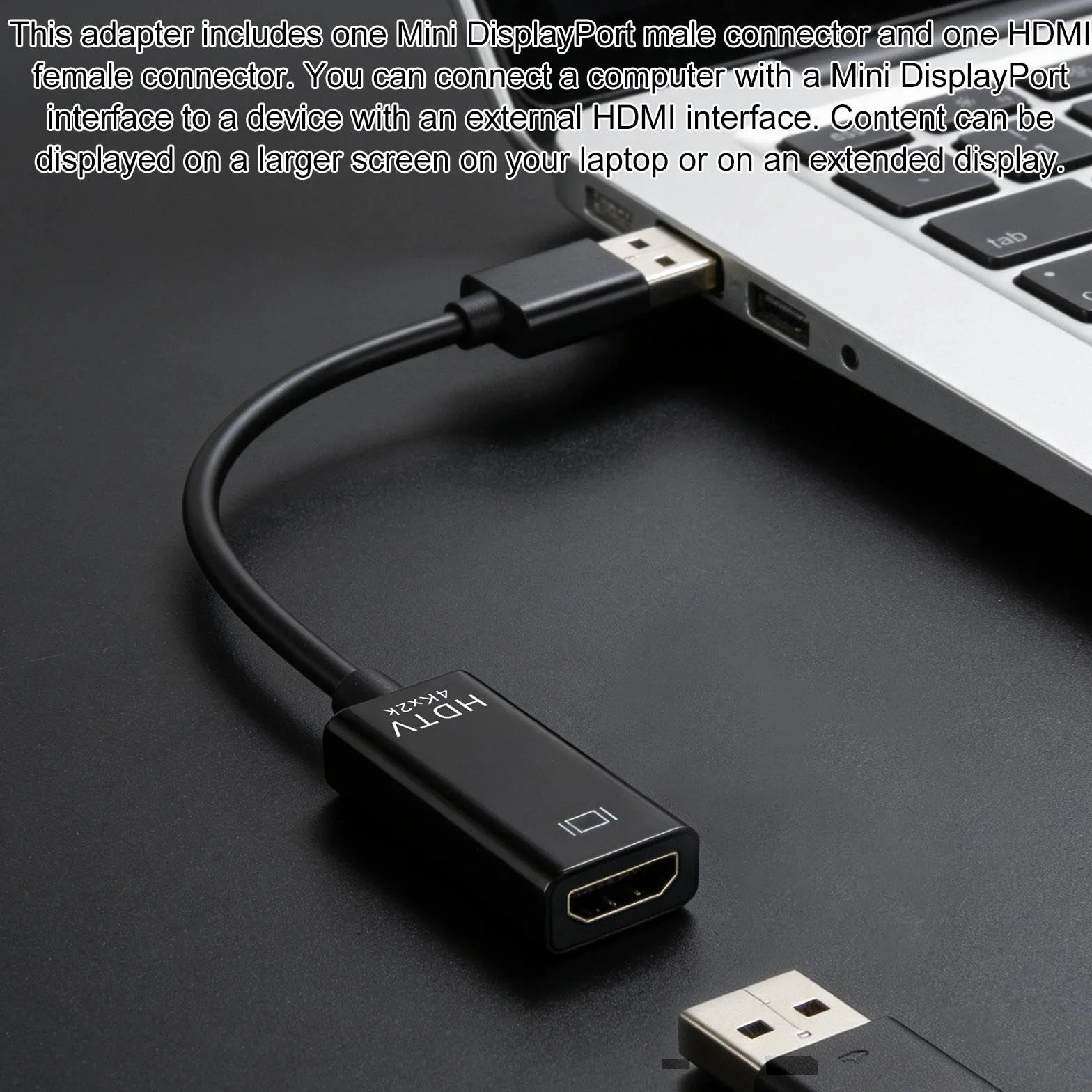 HENGBIRD Mini DisplayPort na HDMI adapter 4K, Mini DP na HDMI konwerter kabla do Thunderbolt 2 MacBook Pro Air iMac Surface Pro, stabilna transmisja 4K z pozłacaną wtyczką, do prezentacji biura