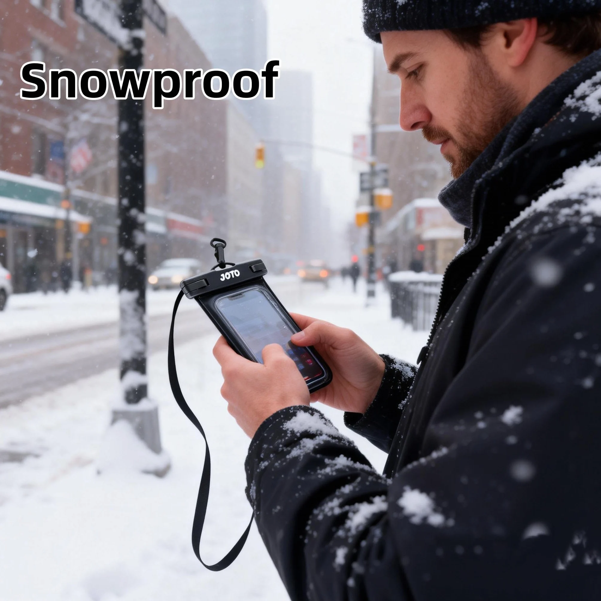 JOTO Uniwersalny wodoodporny pokrowiec pokrowiec pokrowiec pokrowiec na telefon komórkowy sucha torba etui na iPhone 11 Pro Max Xs Max XR X 8 7 6S Plus, Galaxy S20 Ultra S20+ S10 Plus S10e S9 Plus S8/Note 10+ 10 9 8, piksele 4 XL 3a do 6,9" - przezroczyst