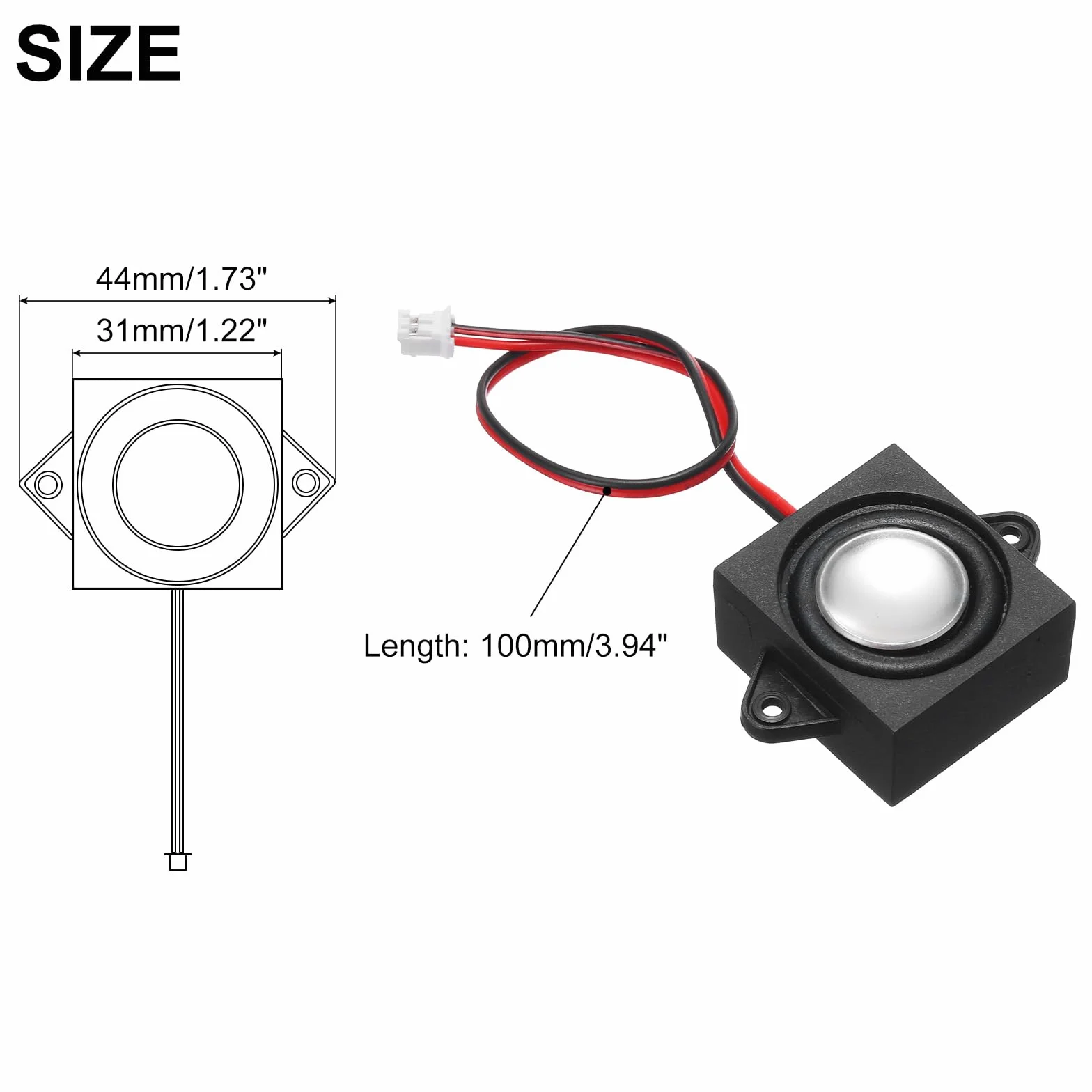 QUARKZMAN 1 szt. głośnik 3 W, 8 omów, mini głośnik z interfejsem JST-PH2.0, do małych projektów elektronicznych, maszyny reklamowe, telewizory LCD, monitory