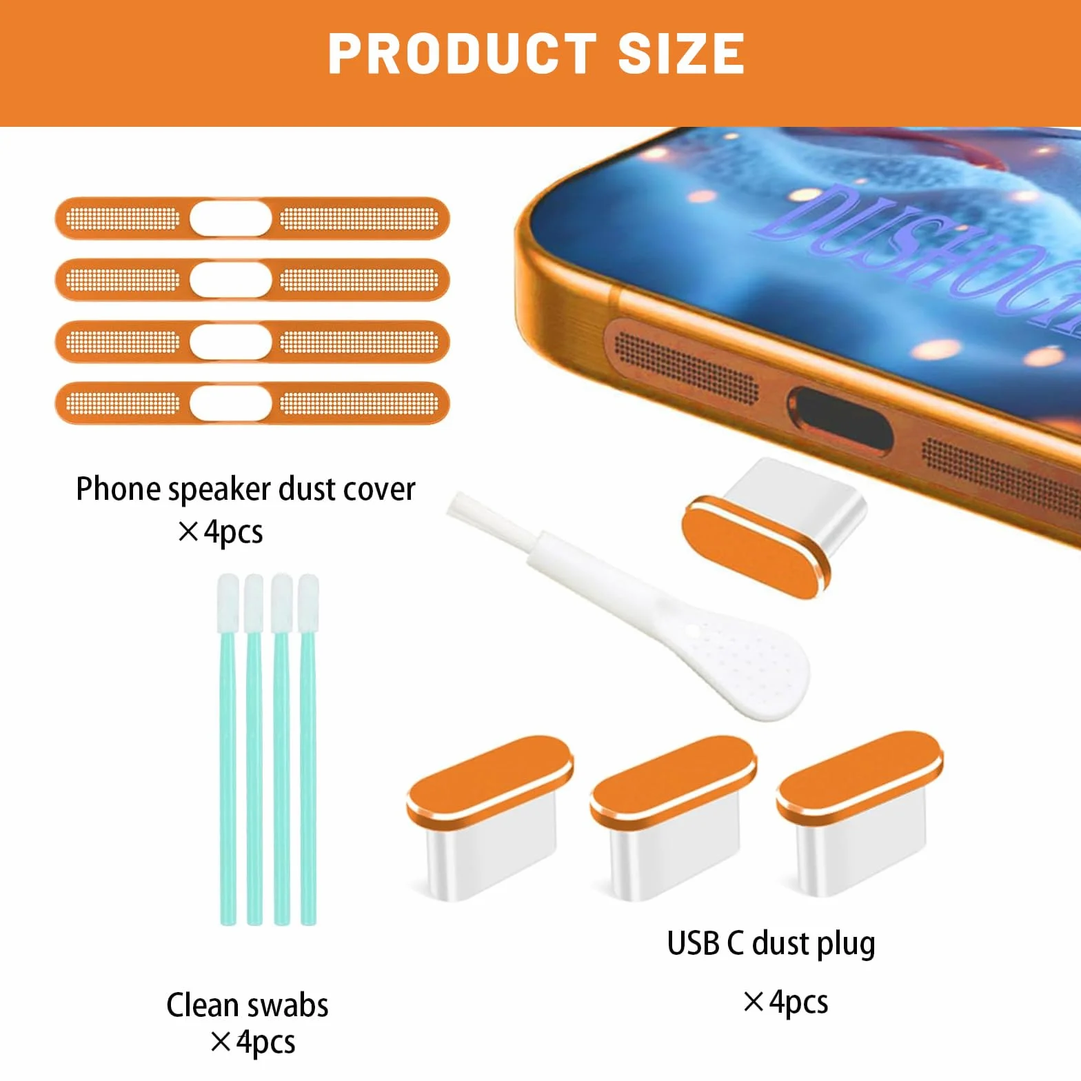 iPhone 17 Pro Max Metalowe USB C Osłona Przeciwpyłowa 4-pak