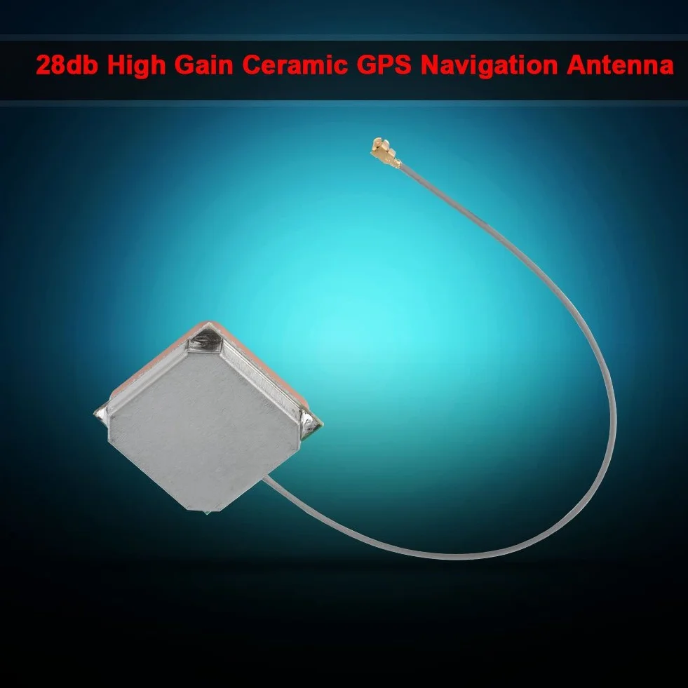 Antena GPS UFL, Bewinner Wysokiej jakości ceramiczna antena GPS z interfejsem UFL do GPS, wzmocnienie 28 dB, Ceramiczna antena GPS super trwałość i odporność na ciśnienie
