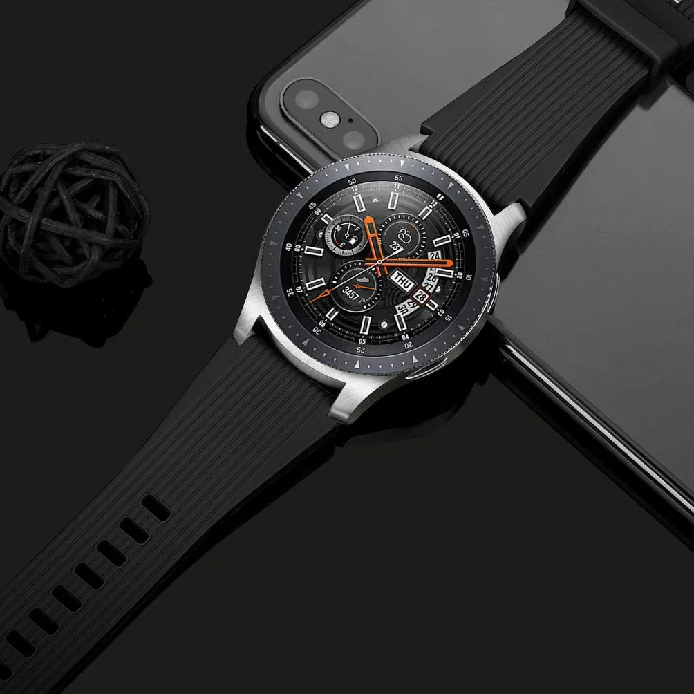 Pasek kompatybilny z Samsung Galaxy Watch 46 mm, Galaxy Watch 3 45 mm, Gear S3 Frontier / Classic, 22 mm, miękki silikon, zapasowy pasek do Huawei GT 2