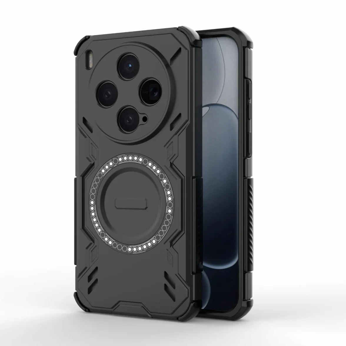 Magnetyczne etui pancerz do vivo X300 (6,31 cala) - czarne