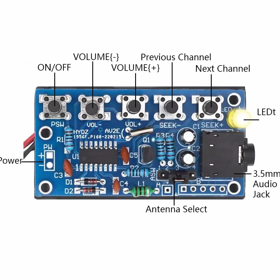 DollaTek Bezprzewodowy modu? odbiornika radiowego stereo FM 76 MHz-108 MHz PCB DIY zestawy elektroniczne
