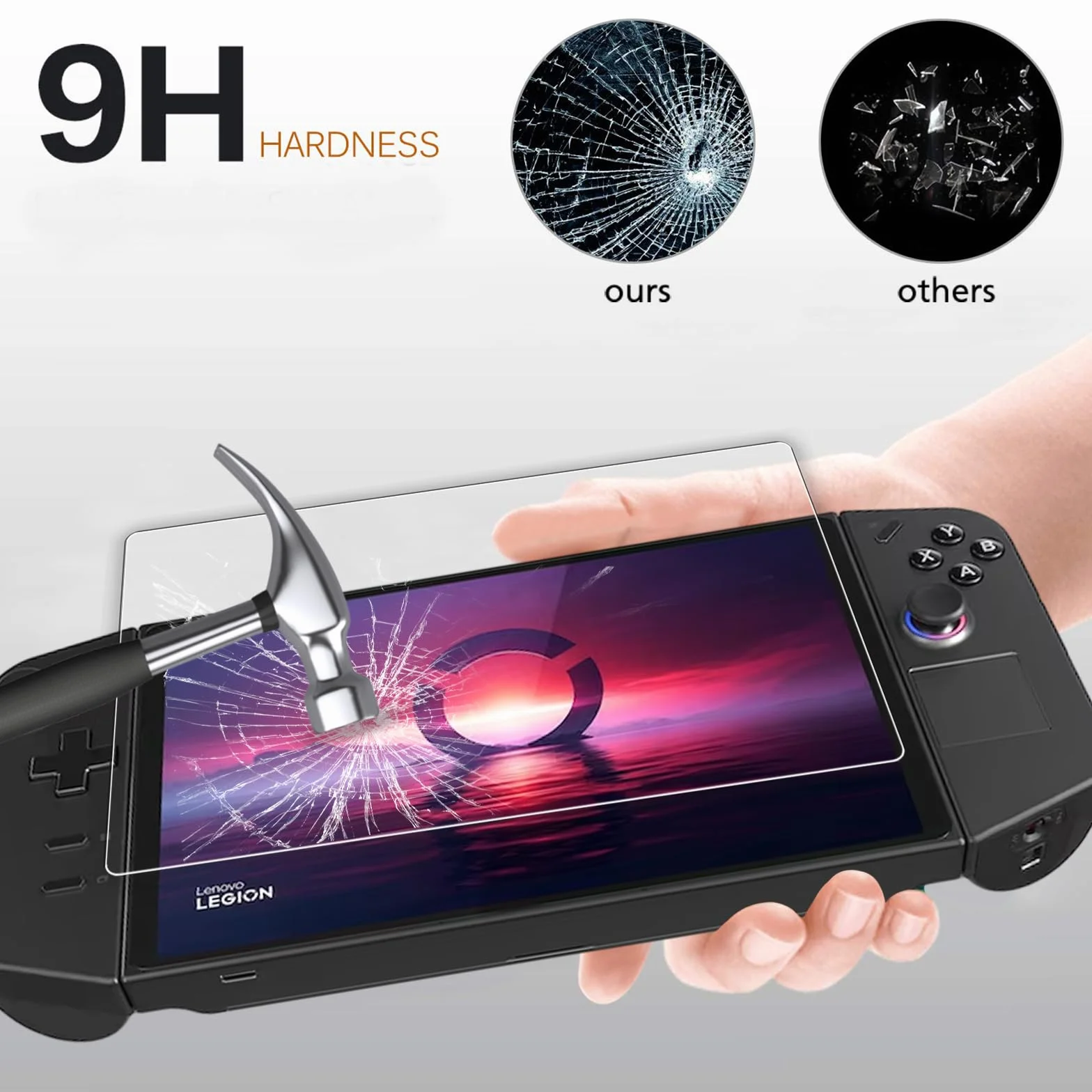 WD&CD Zestaw 2 folii ochronnych kompatybilnych z Lenovo Legion Go, 2.5D Tempered Glas Screen Protector, twardość 9H (ochrona przed zarysowaniami) 【Bez pęcherzyków powietrza】