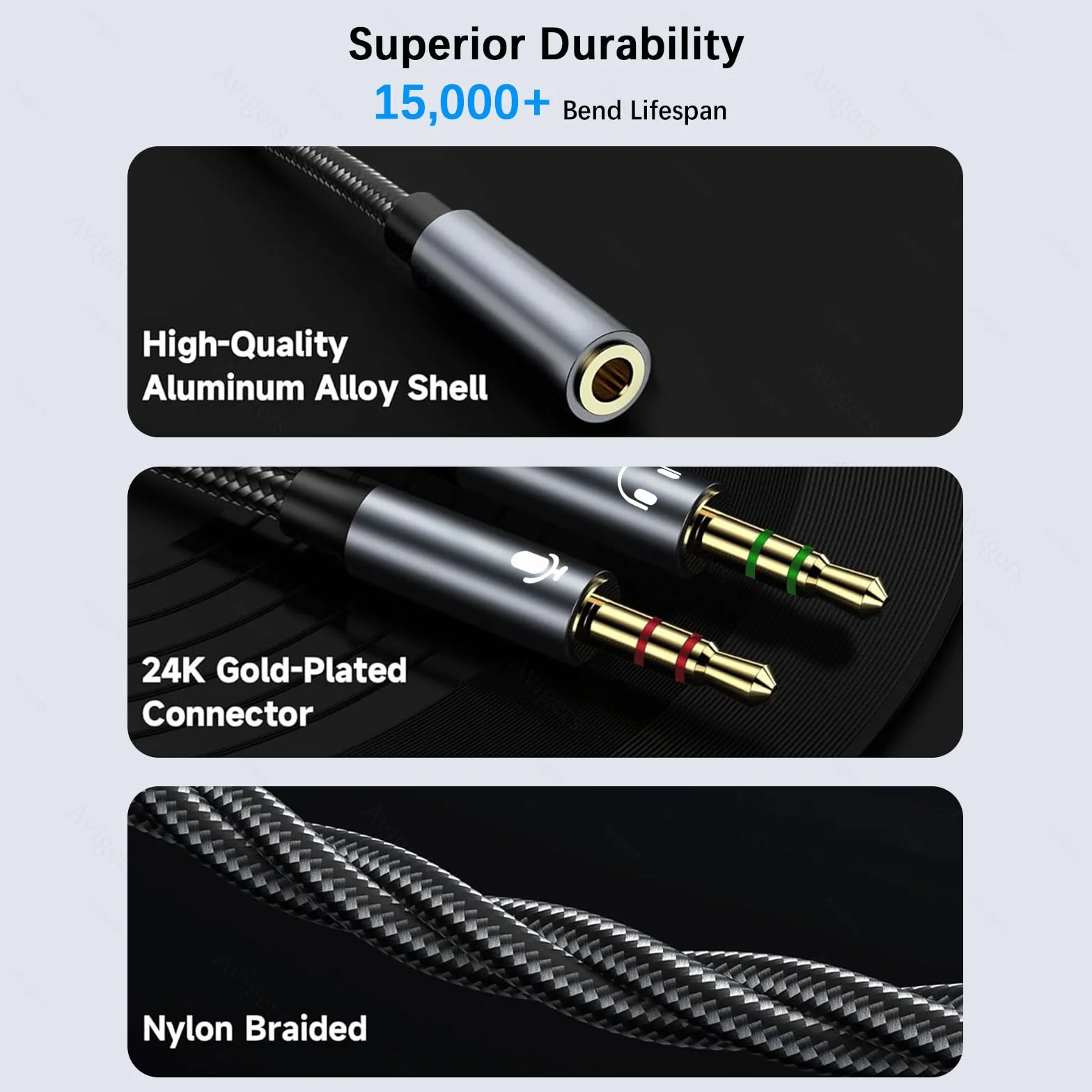 Adapter audio, rozdzielacz, wtyczka jack 3,5mm słuchawki, mikrofon, rozdzielacz audio gniazdo na 2 podwójne wtyczki 3,5mm, kabel Aux do zestawu słuchawkowego