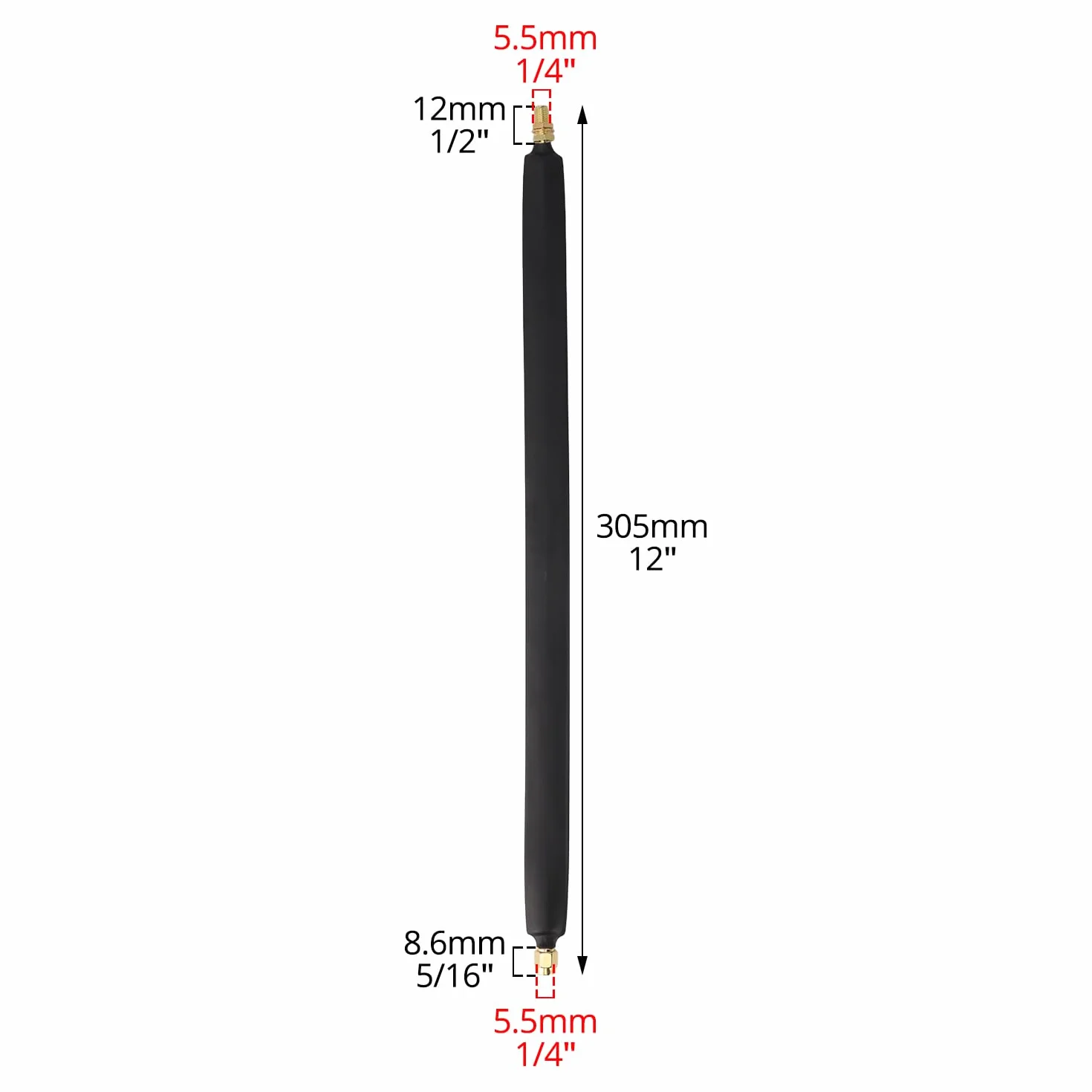 QWORK® 2 x kabel koncentryczny SMA 30 cm, płaski kabel ze złączem SMA, kompatybilny z anteną Helium Miner, anteną 4G LTE