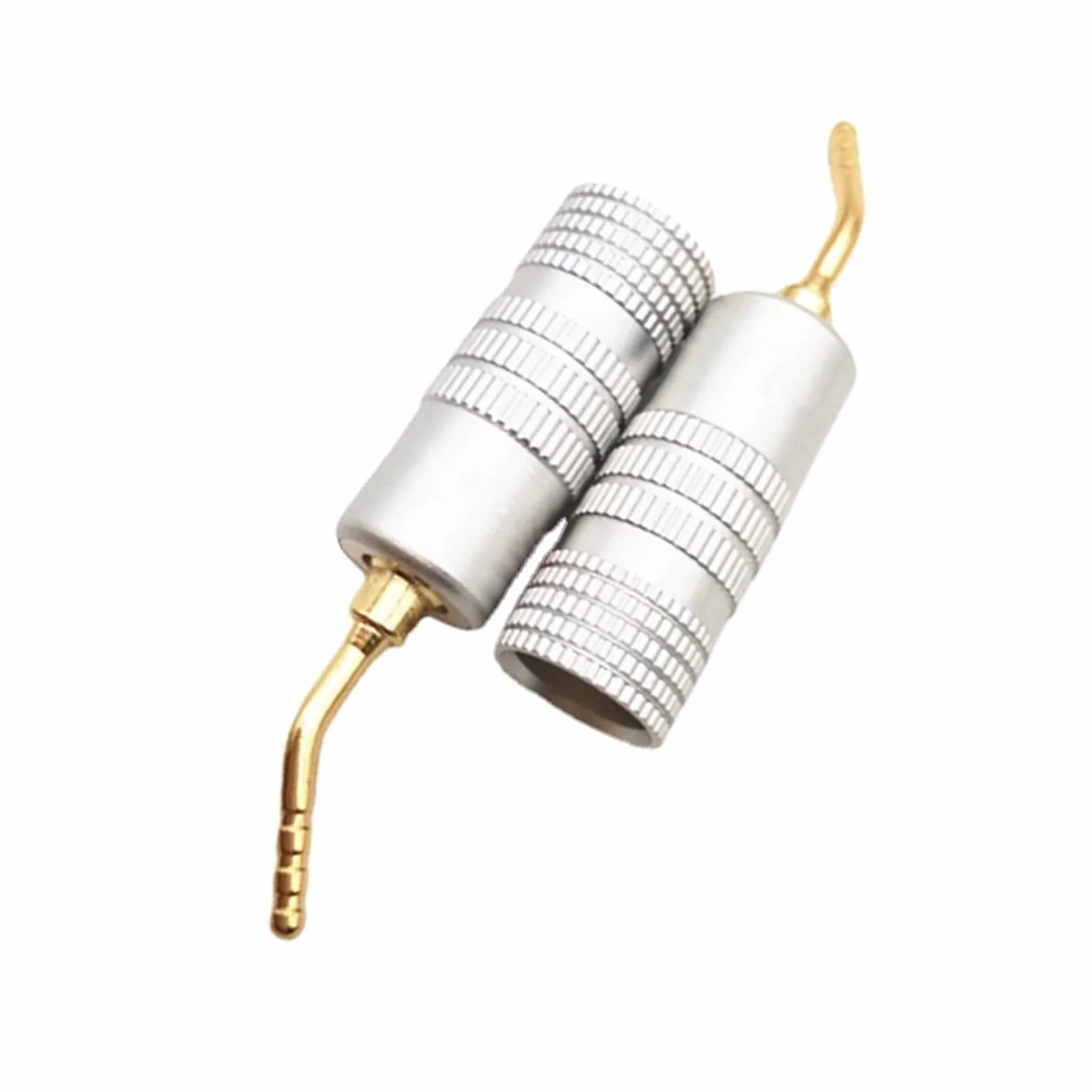 WANGCL 4-pak pozłacane 2 mm wtyczka bananowa śruba typ audio głośnik wtyki wtyki złącze kabla adapter