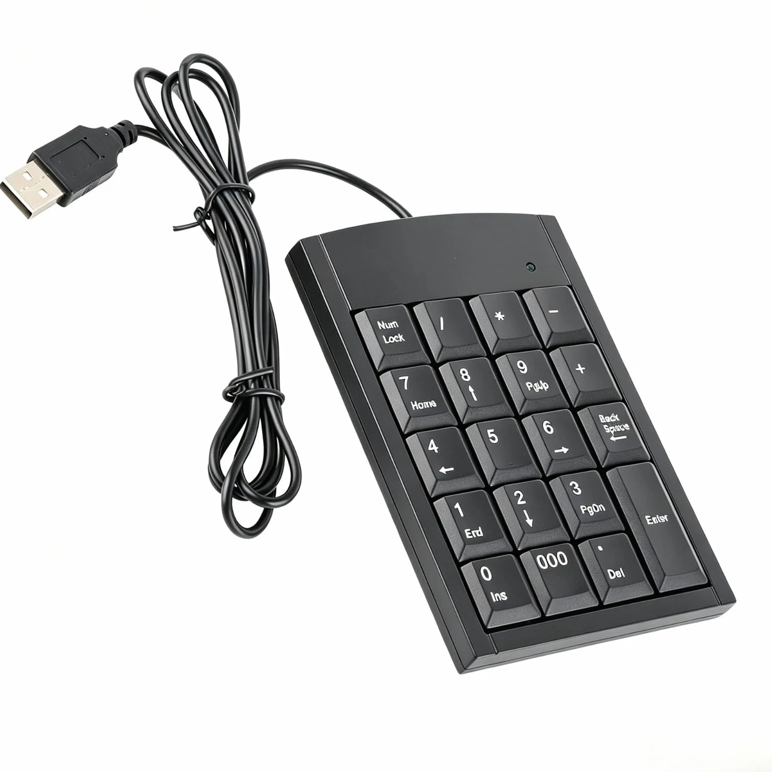 Mini klawiatura cyfrowa USB, dodatkowa klawiatura cyfrowa 19 klawiszy USB do laptopa PC, czarna
