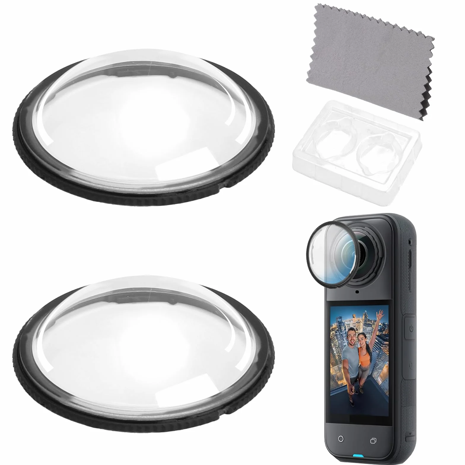 2 sztuki ochraniaczy soczewek premium do Insta360 X4 – obrotowa ochrona obiektywu z filtrem UV, ochrona przed zarysowaniami i kurzem – pasujące akcesoria Insta360 X4 zapewniają wyraźne zdjęcia i