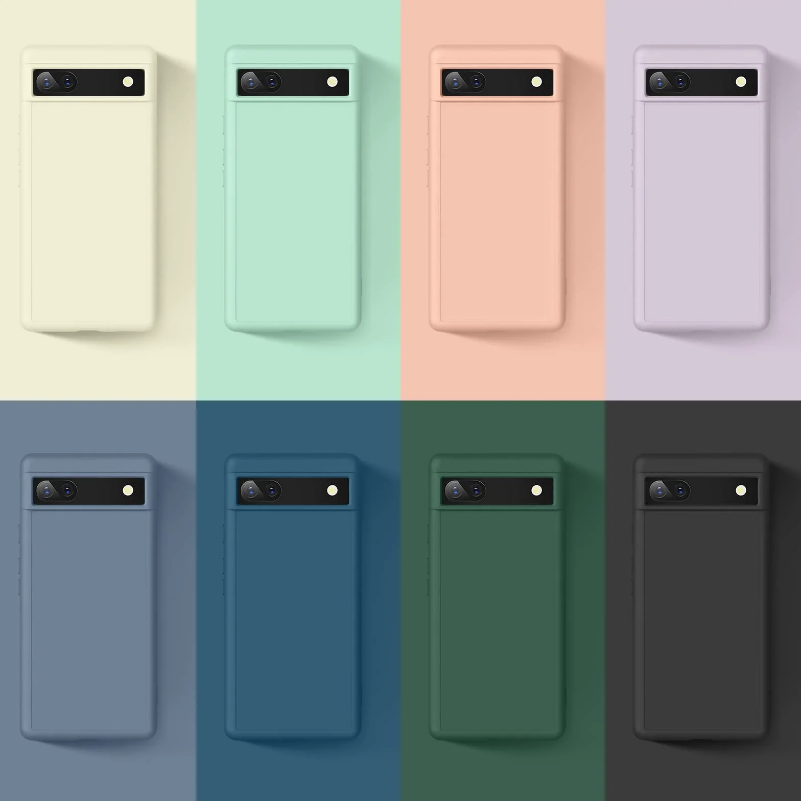 Vancle Etui na telefon komórkowy Google Pixel 6A ze smyczą, cienkie silikonowe etui na telefon komórkowy do Google Pixel 6A 6,1", etui ochronne z amortyzacją uderzeń i miękką wyściółką z włókien
