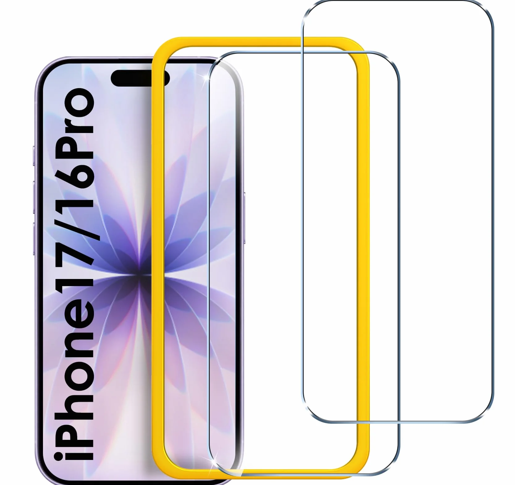 ivoler Ochraniacz ekranu do iPhone 17/16 Pro, szkło hartowane 9H 6,3 cala, 2 szt