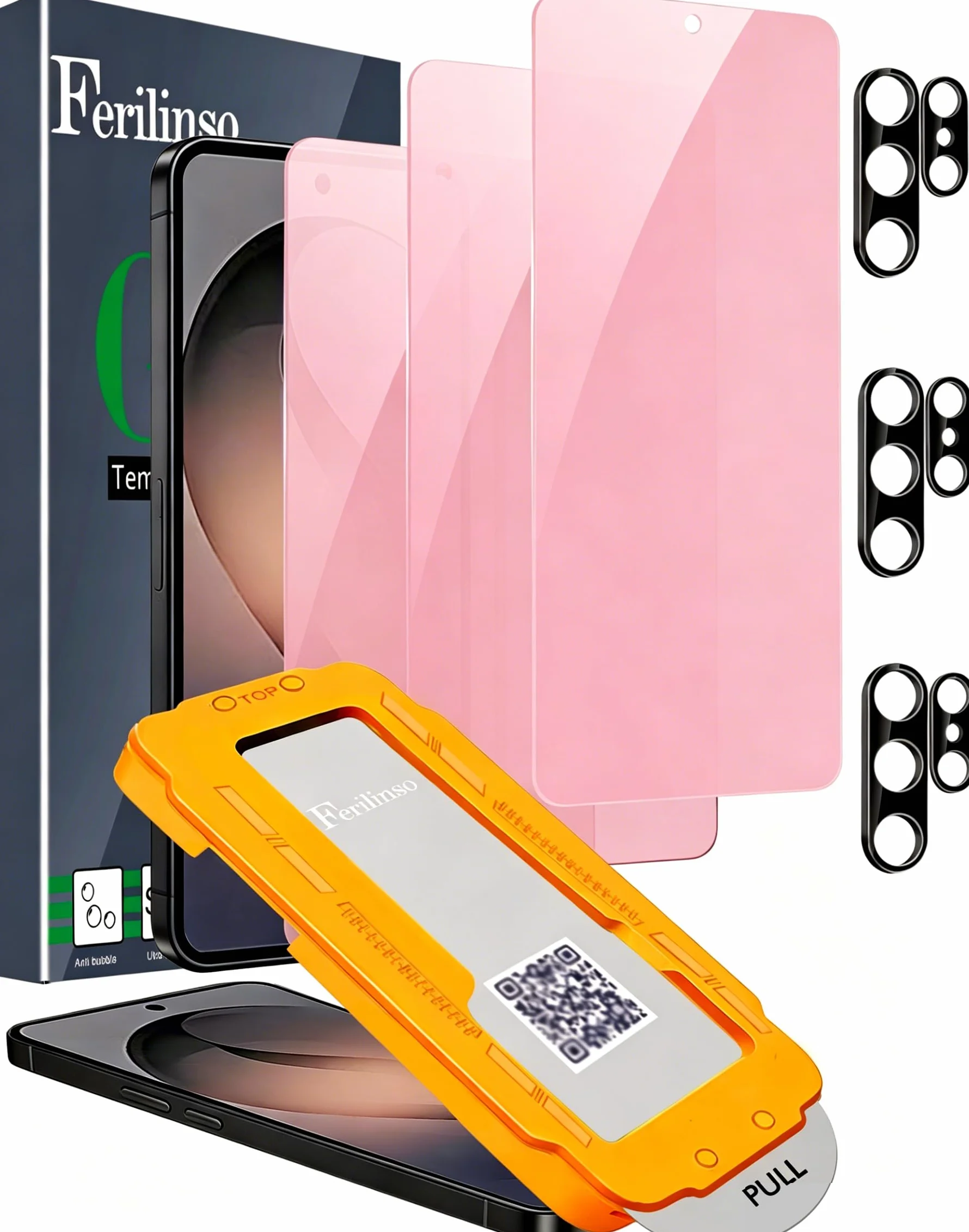 Ferilinso Zaprojektowane dla iPhone 13 Mini, 3 szkło pancerne HD, 2 szkła pancernego, etui przyjaźni, ochrona 5,4 cala 5G, 9H