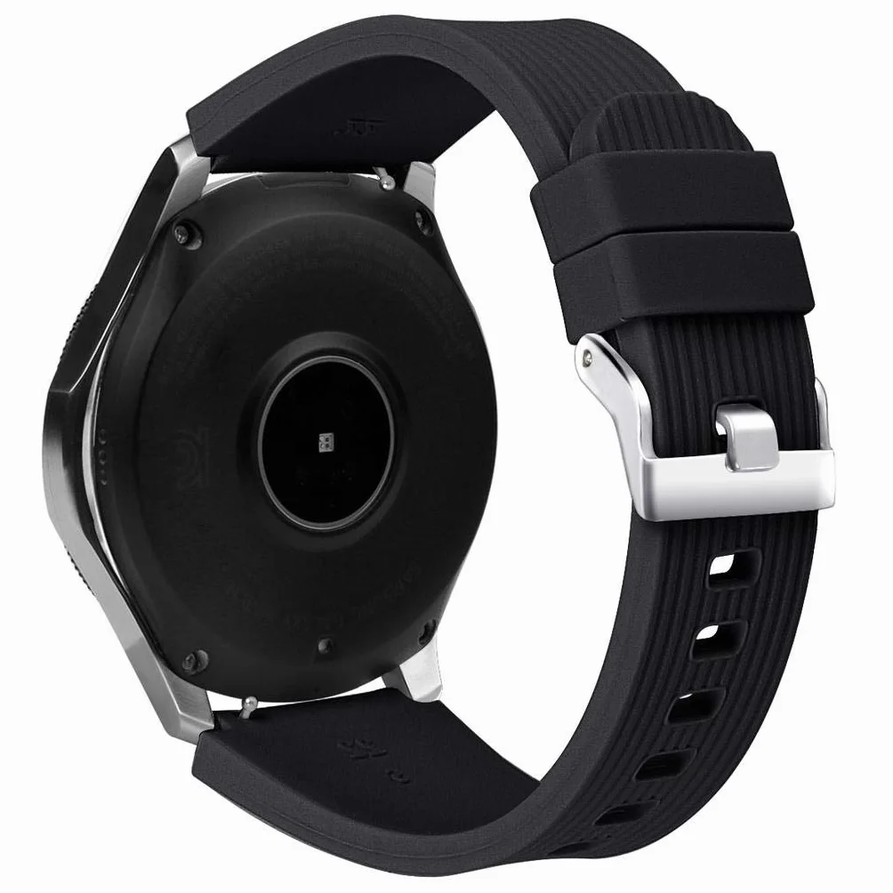 Pasek kompatybilny z Samsung Galaxy Watch 46 mm, Galaxy Watch 3 45 mm, Gear S3 Frontier / Classic, 22 mm, miękki silikon, zapasowy pasek do Huawei GT 2