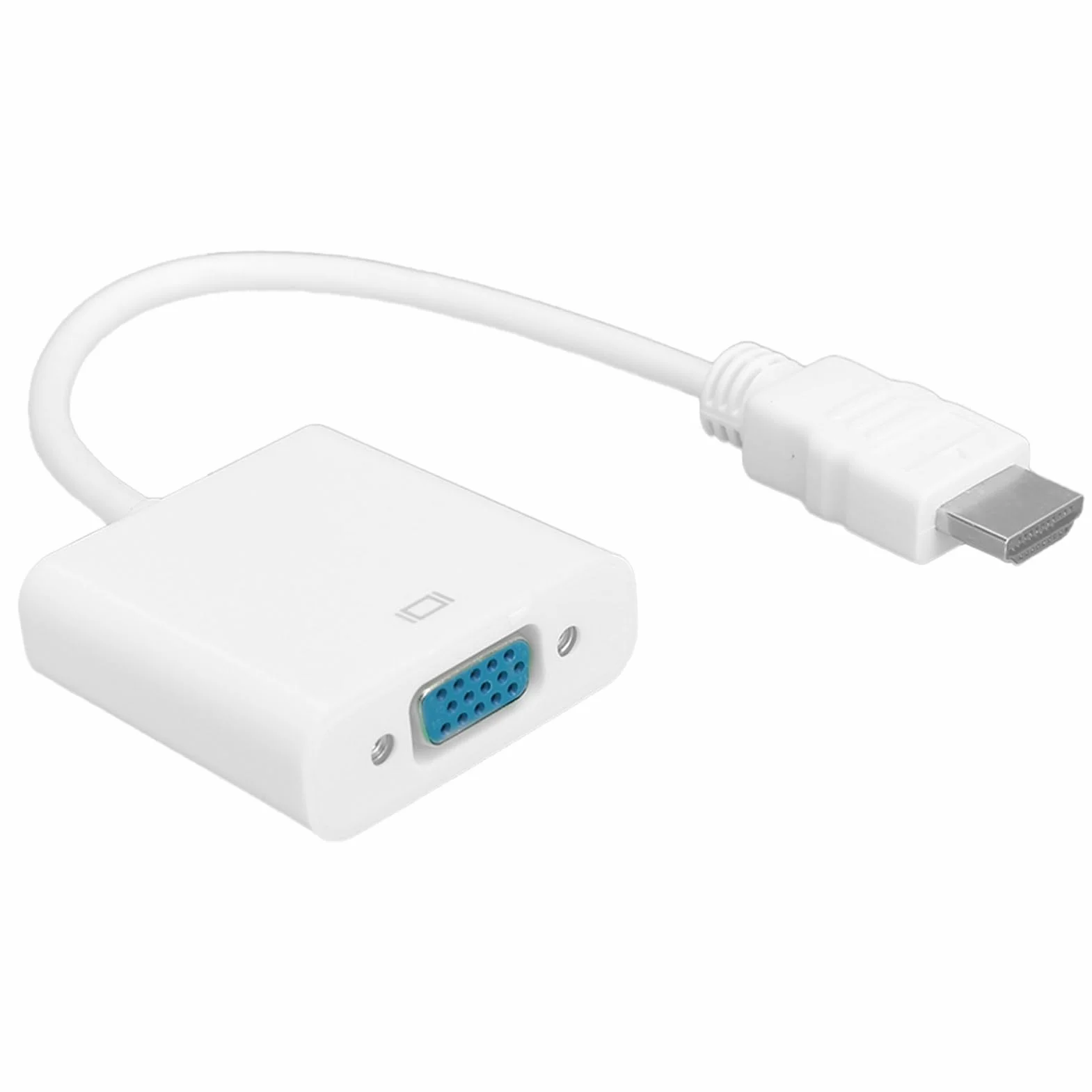 Adapter VGA na HDMI, Interfejs Multimedialny HD na Konwerter Adaptera VGA do Komputera Monitor do Laptopa Projektor (Biały)