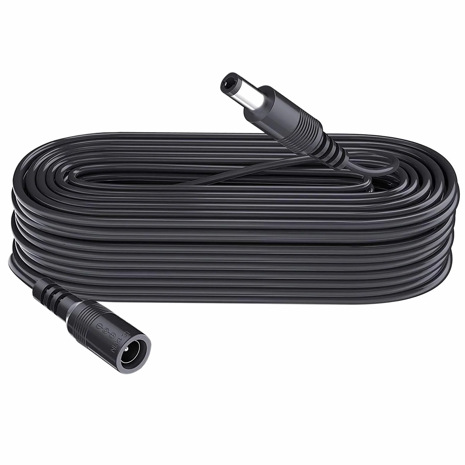 5 m DC Power przedłużacz, wtyczka 5,5 mm x 2,1 mm, obsługuje DC 5 V, 6 V, 9 V, 12 V, 24 V, do kamer bezpieczeństwa, DVR, routerów, drukarek, taśm LED, czarny