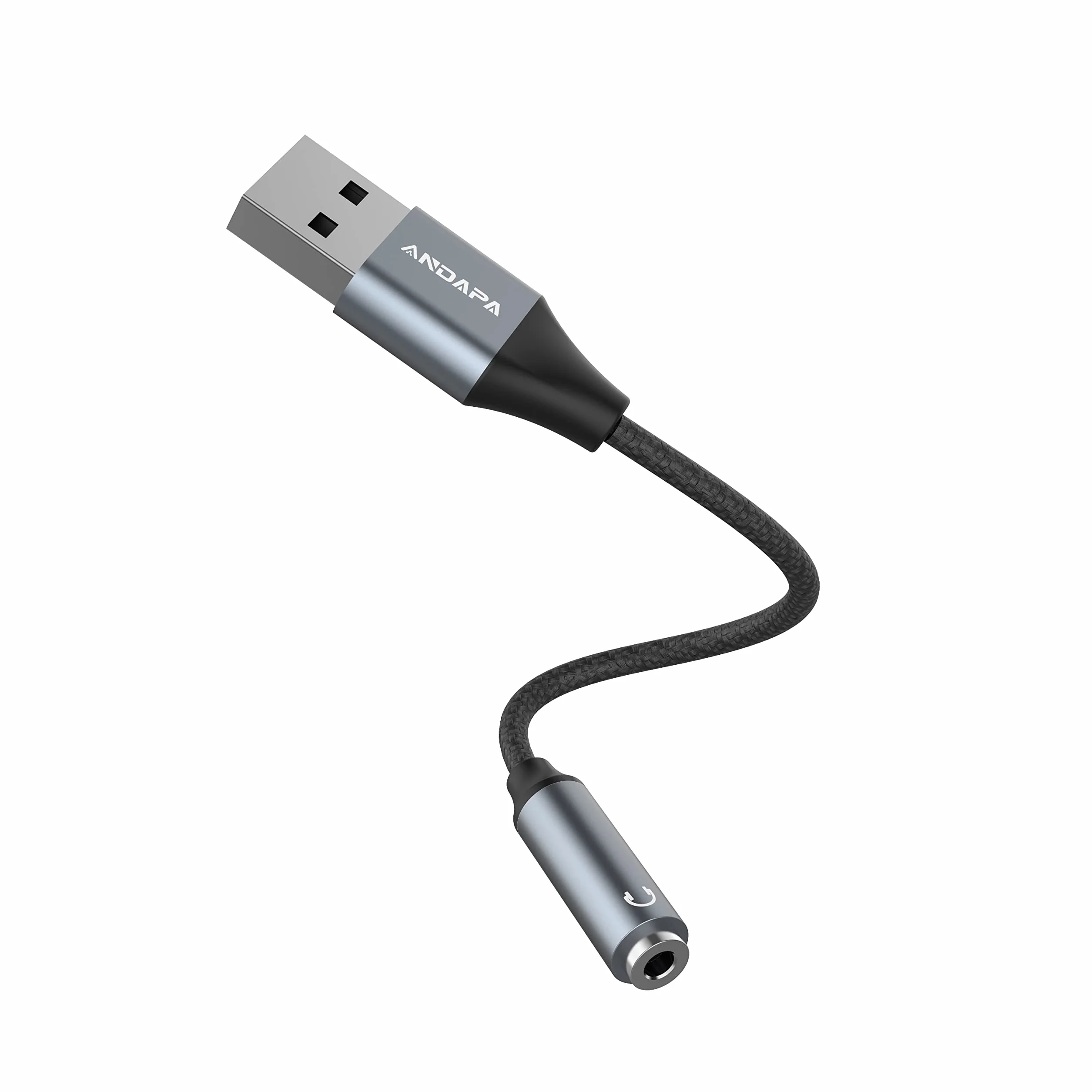 ANDAPA Adapter Audio USB na Jack 3.5mm, Konwerter USB-C na Audio Jack dla Windows, Mac, Linux, PC, Laptopy, Komputery Stacjonarne, PS5