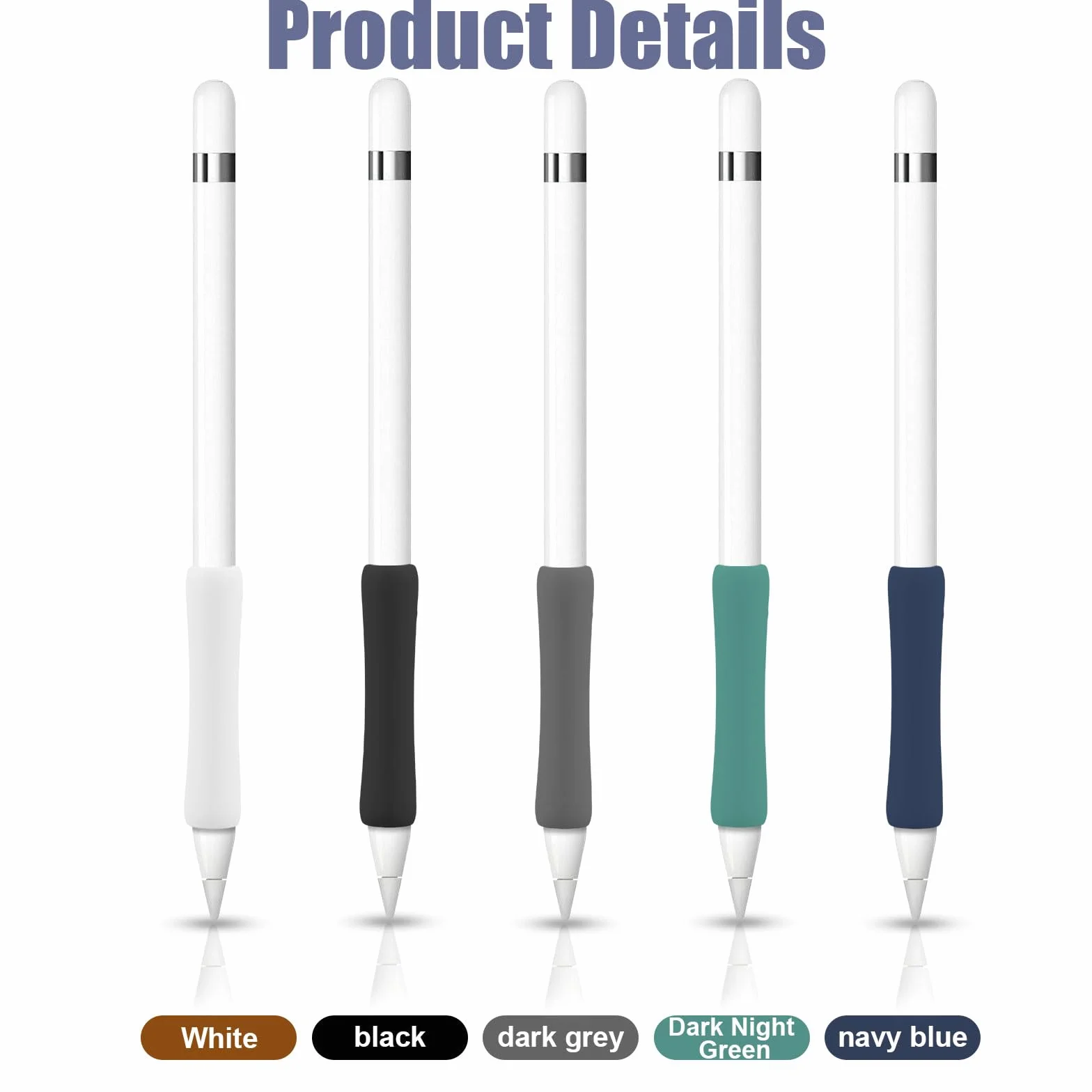 Silikonowa Osłona do Apple Pencil 1., 2., 3. i USB C Kompatybilna z Rysikiem iPad, Kolorowa Antypoślizgowa, 5 Sztuk